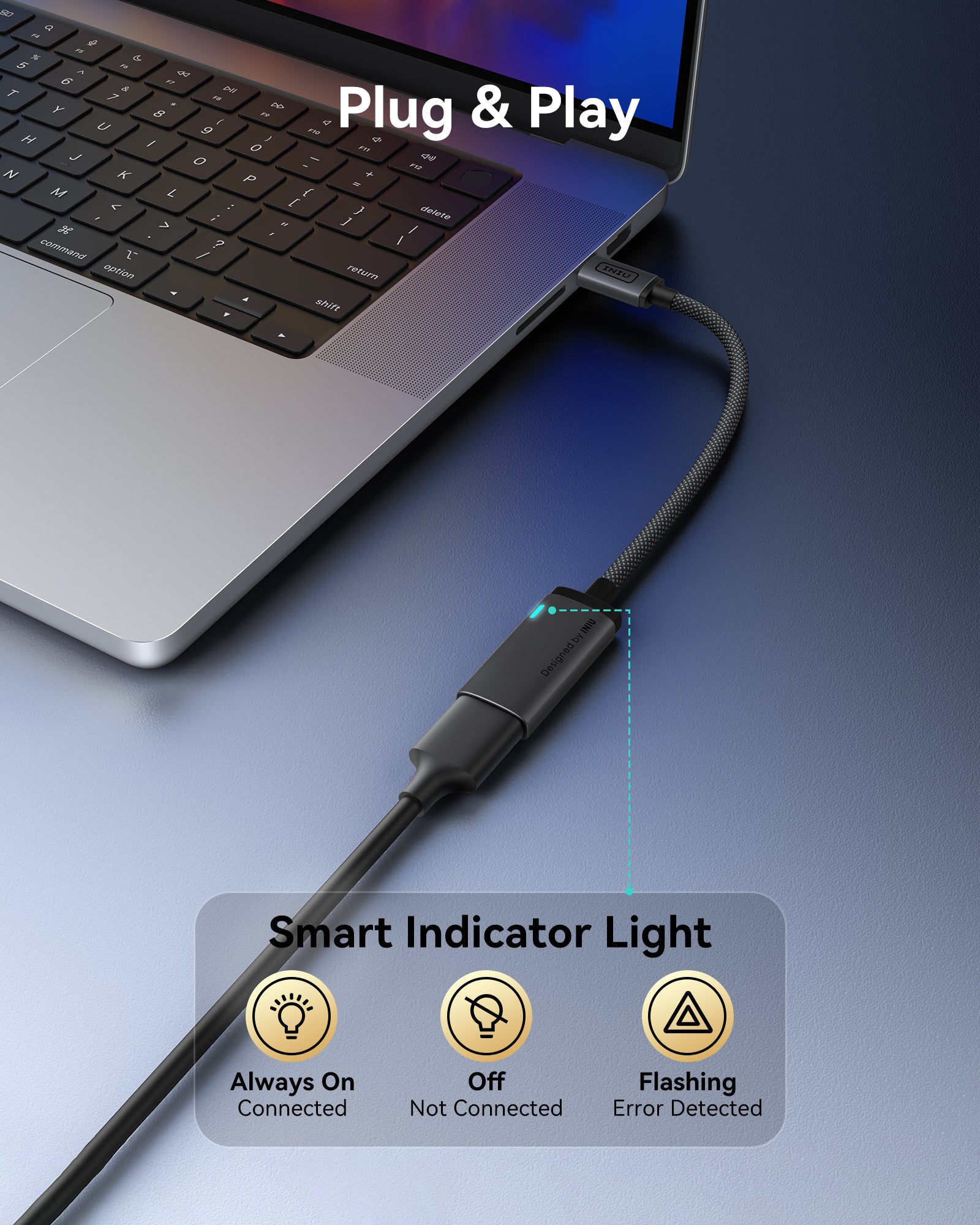 iniu-c60-usb-c-to-hdmi-adapter-4k-60hz-plug-and-play-converter-for-iphone-15-mac image 7