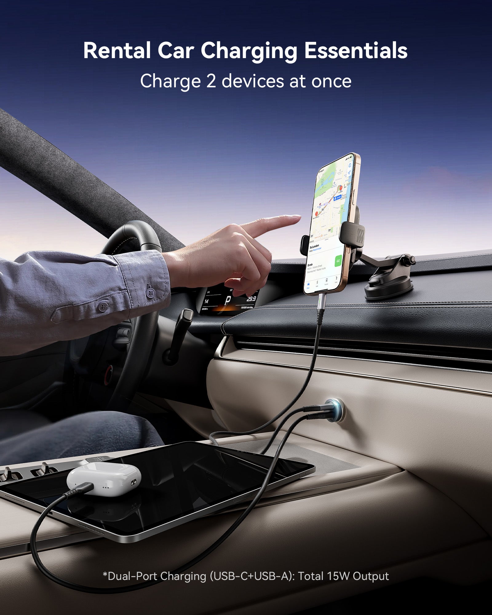 iniu-i710-60w-2-port-car-charger-with-3-3ft-100w-usb-c-cable image 7