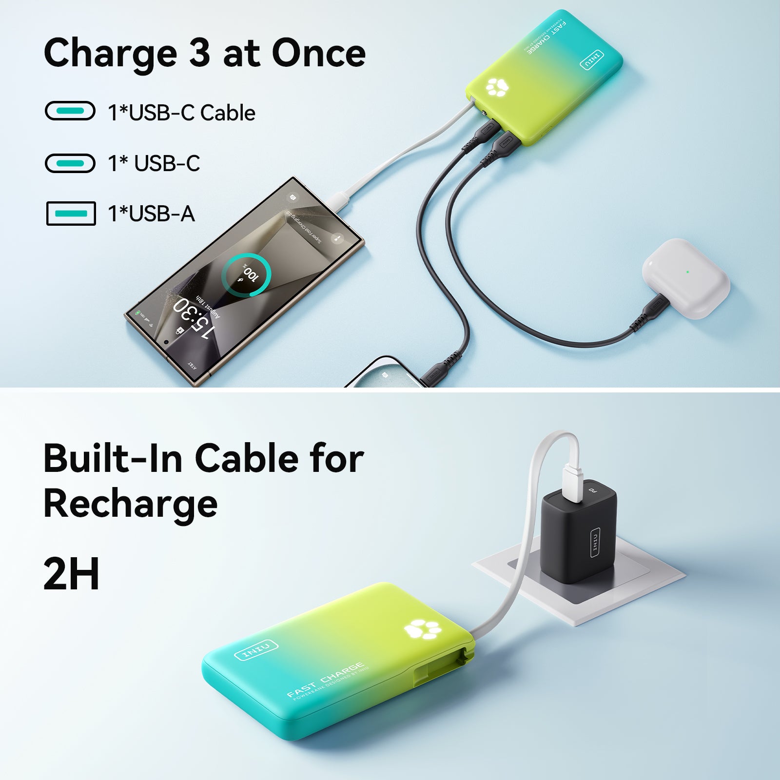 iniu-pawsible-p41l-power-bank-45w-10000mah-with-built-in-usb-c-cable-slimmest-mo image 7
