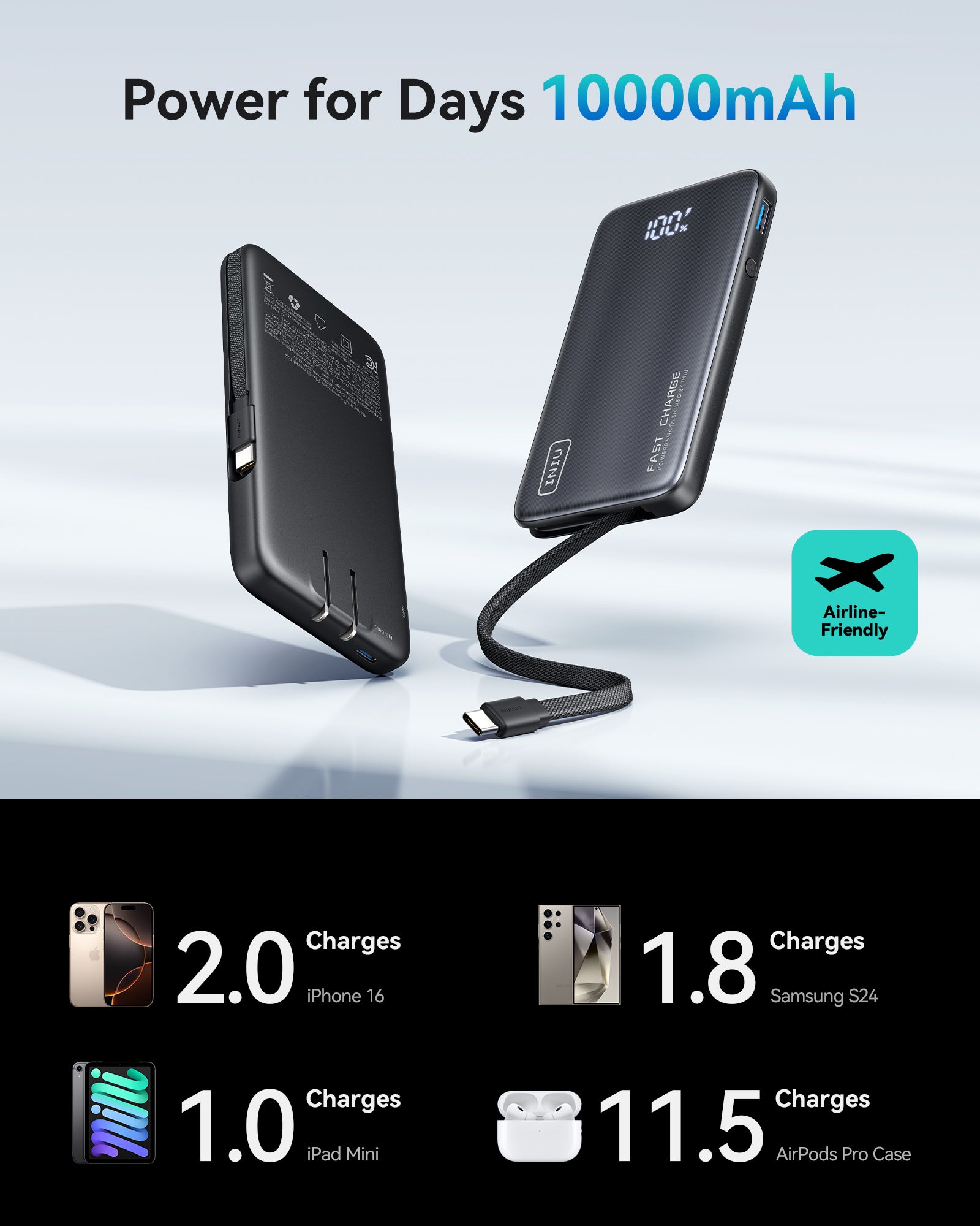 iniu-multi-p24-3-in-1-power-bank-45w-10000mah-with-foldable-wall-charger-and-bui image 8