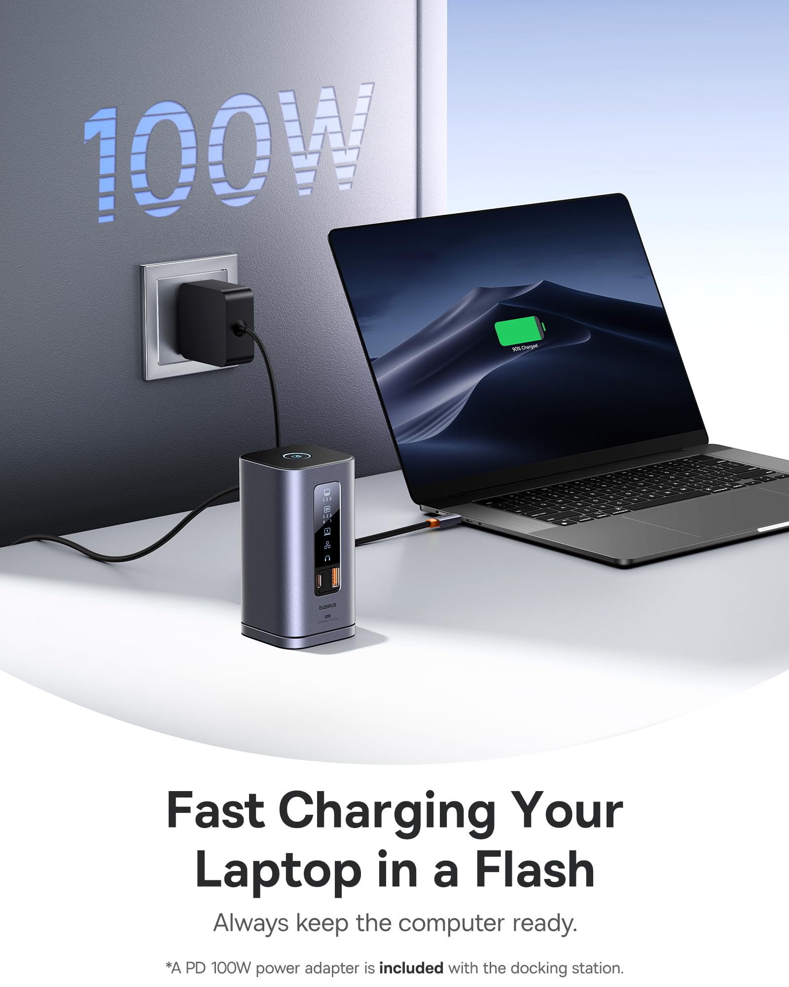 baseus-spacemate-11-in-1-usb-c-laptop-docking-station-with-100w-gan-adapter-trip image 4