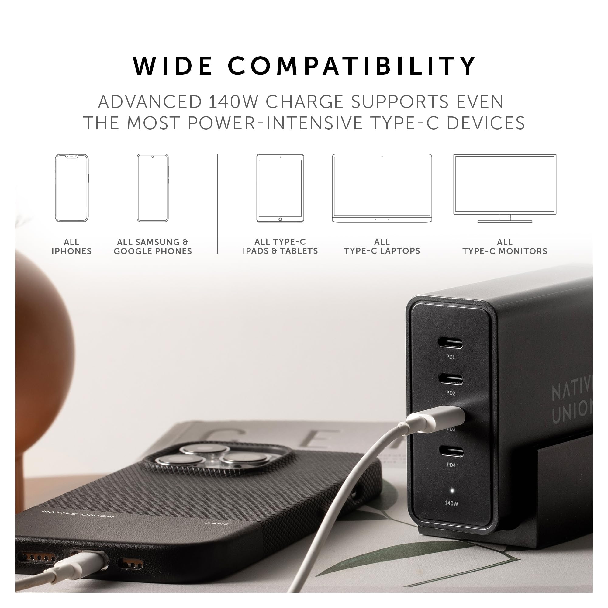 native-union-fast-gan-charger-pd-140w-4-port-usb-c-desktop-charging-station-with image 5