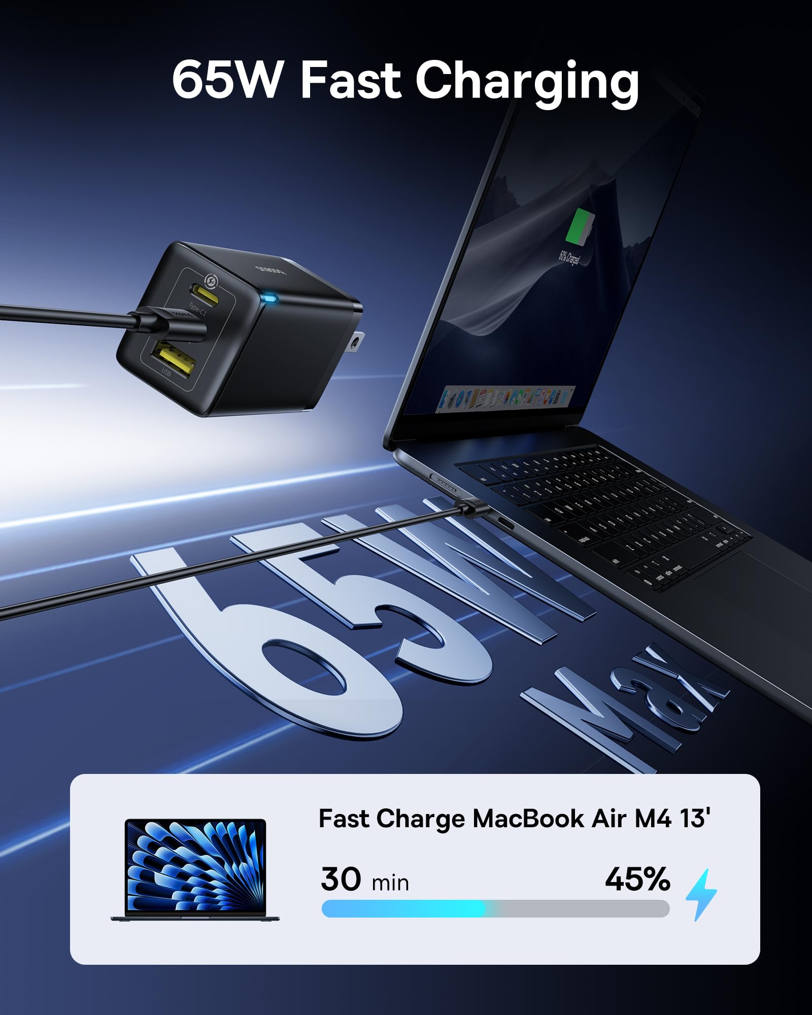 baseus-2-pack-65w-usb-c-gan-charger-blocks-3-port-pps-foldable-fast-chargers-for image 4