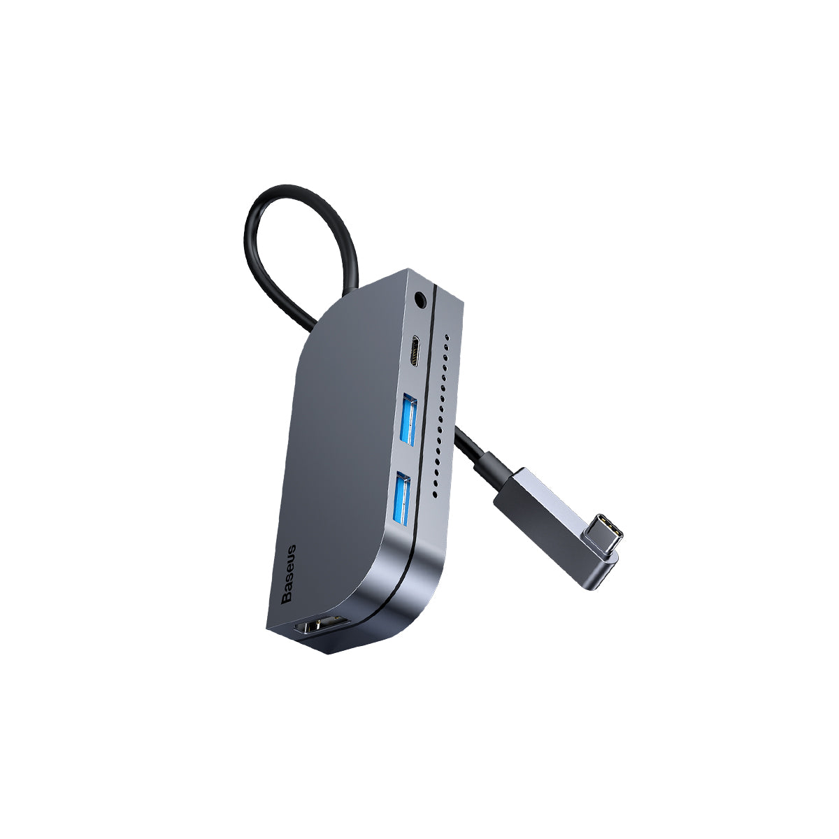 baseus-6-in-1-usb-c-hub-with-4k-hdmi-usb-3-0-sd-tf-reader-100w-pd-3-5mm-audio image 3