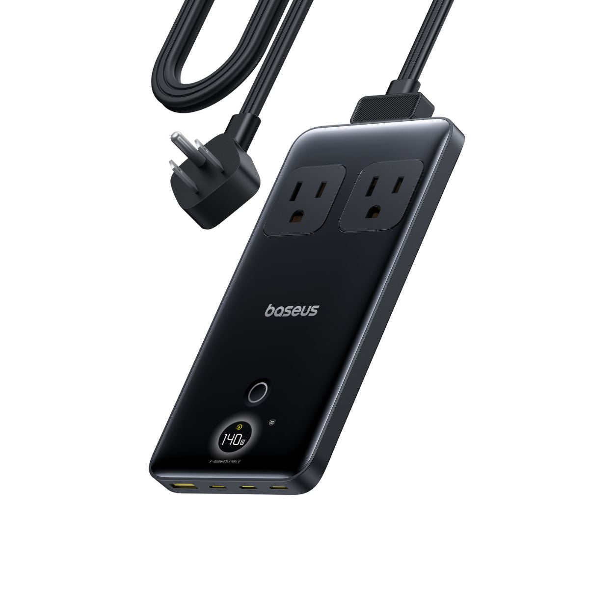baseus-blade-power-strip-140w-gan-6-in-1-with-dynamic-display-2ac-1u-3c image 1