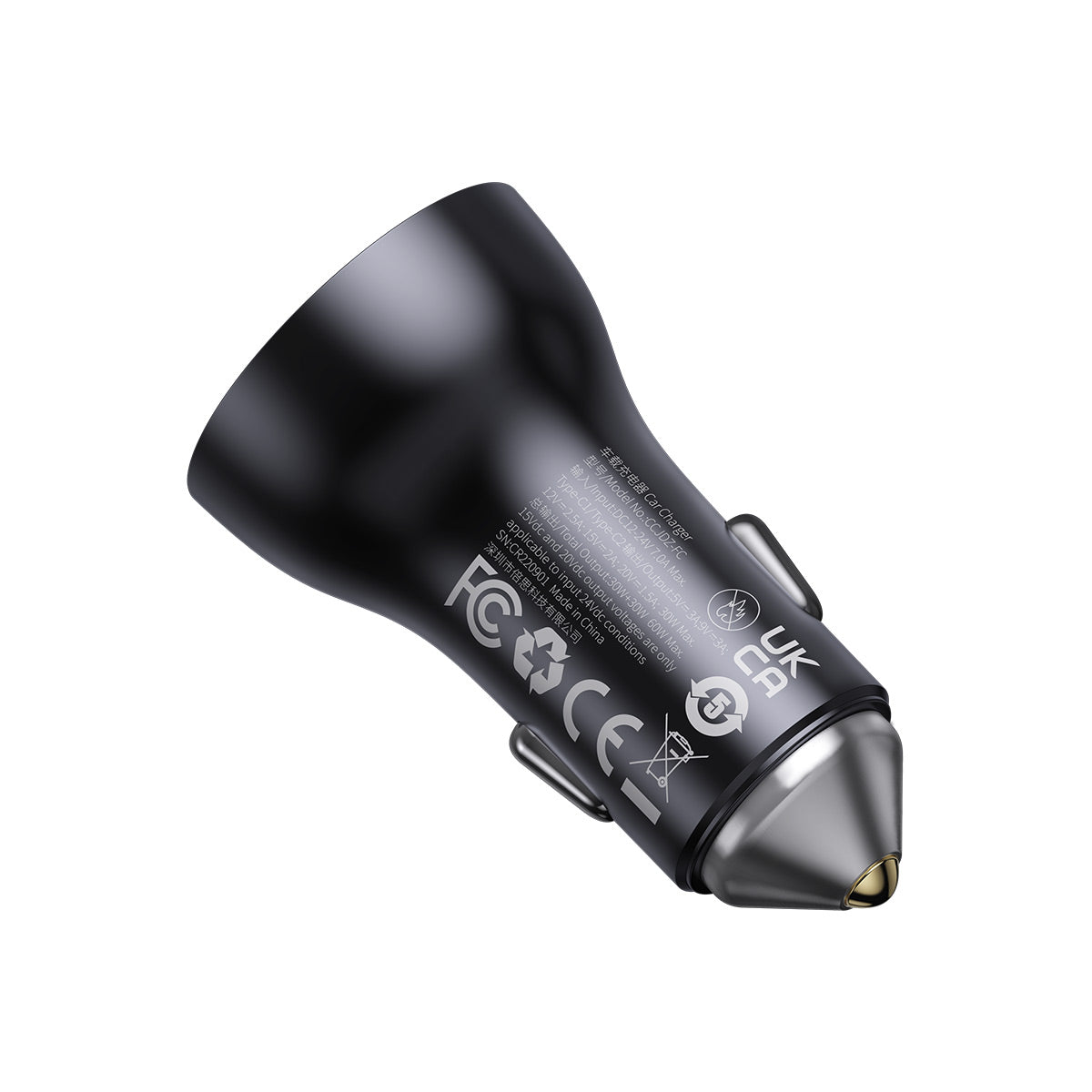 baseus-dual-usb-c-car-charger-60w-smart-power-distribution-with-led-lit-ports image 2