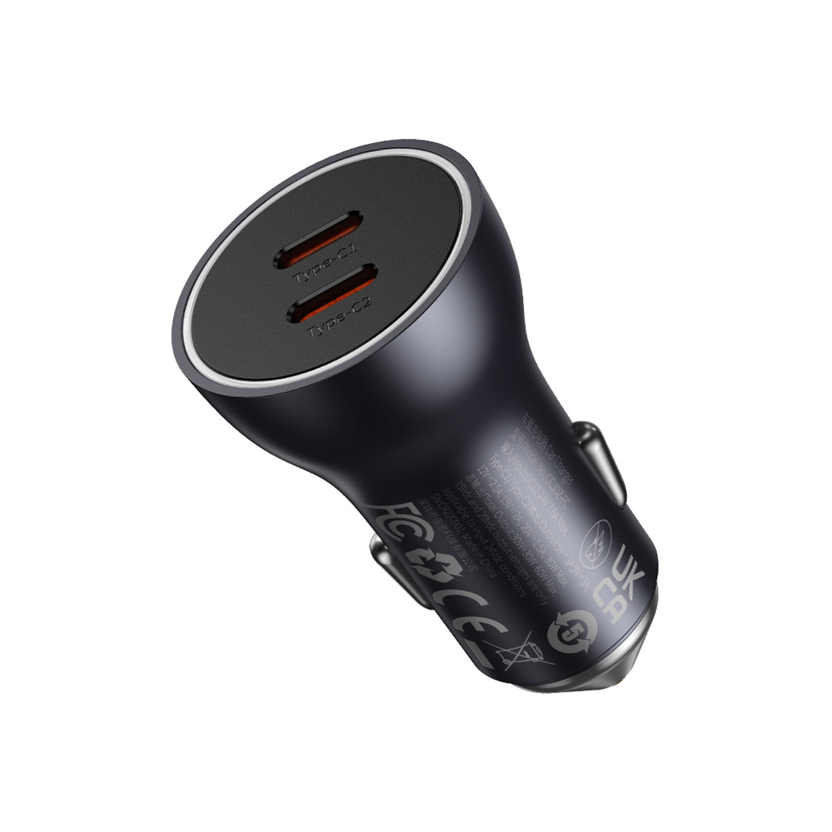 baseus-dual-usb-c-car-charger-60w-smart-power-distribution-with-led-lit-ports image 4