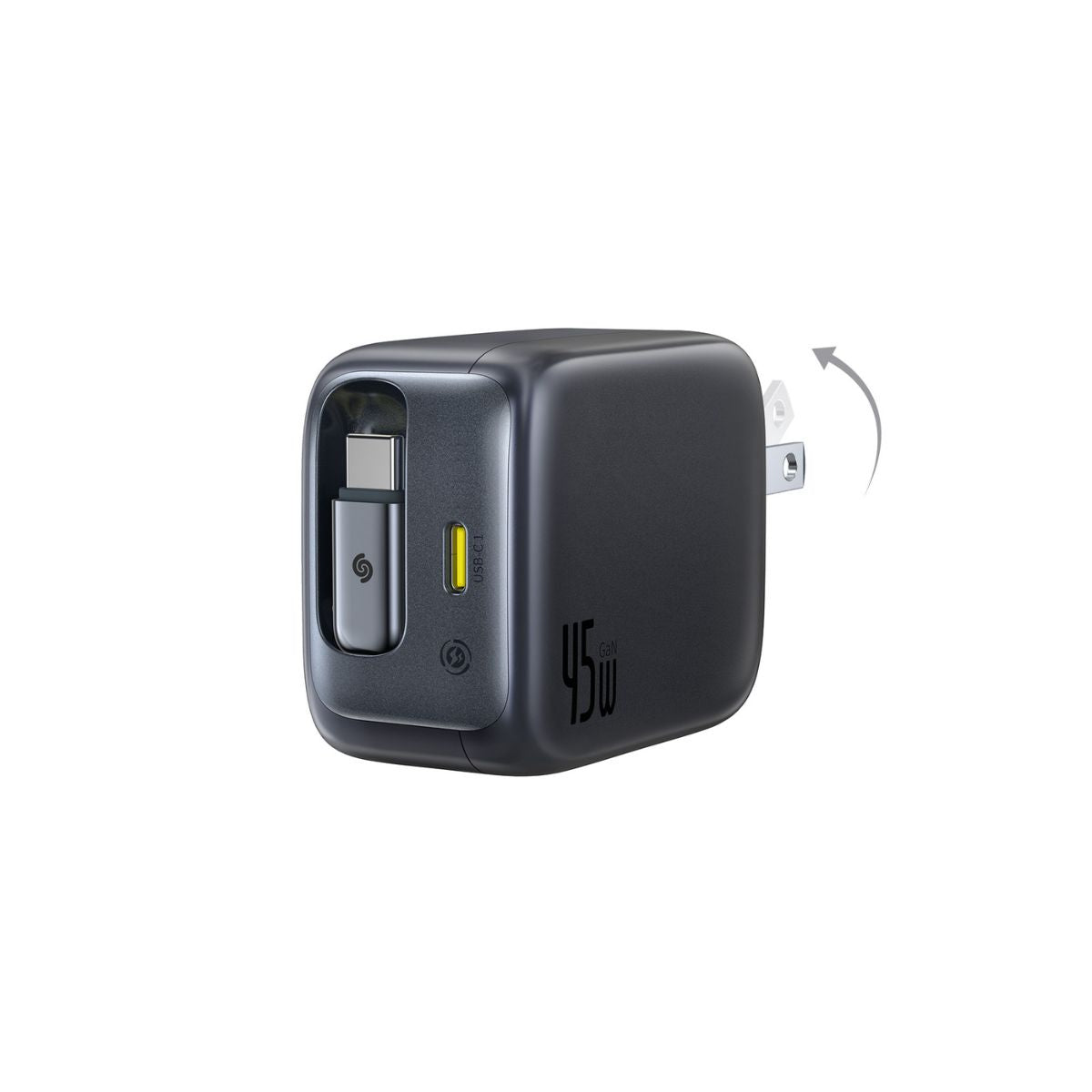 baseus-enercore-cj11-fast-charger-with-retractable-cable-2c-45w-gan-wall-charger image 1