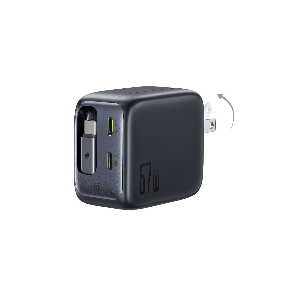 baseus-enercore-cj11-fast-charger-with-retractable-cable-3c-67w-gan-wall-charger image 1