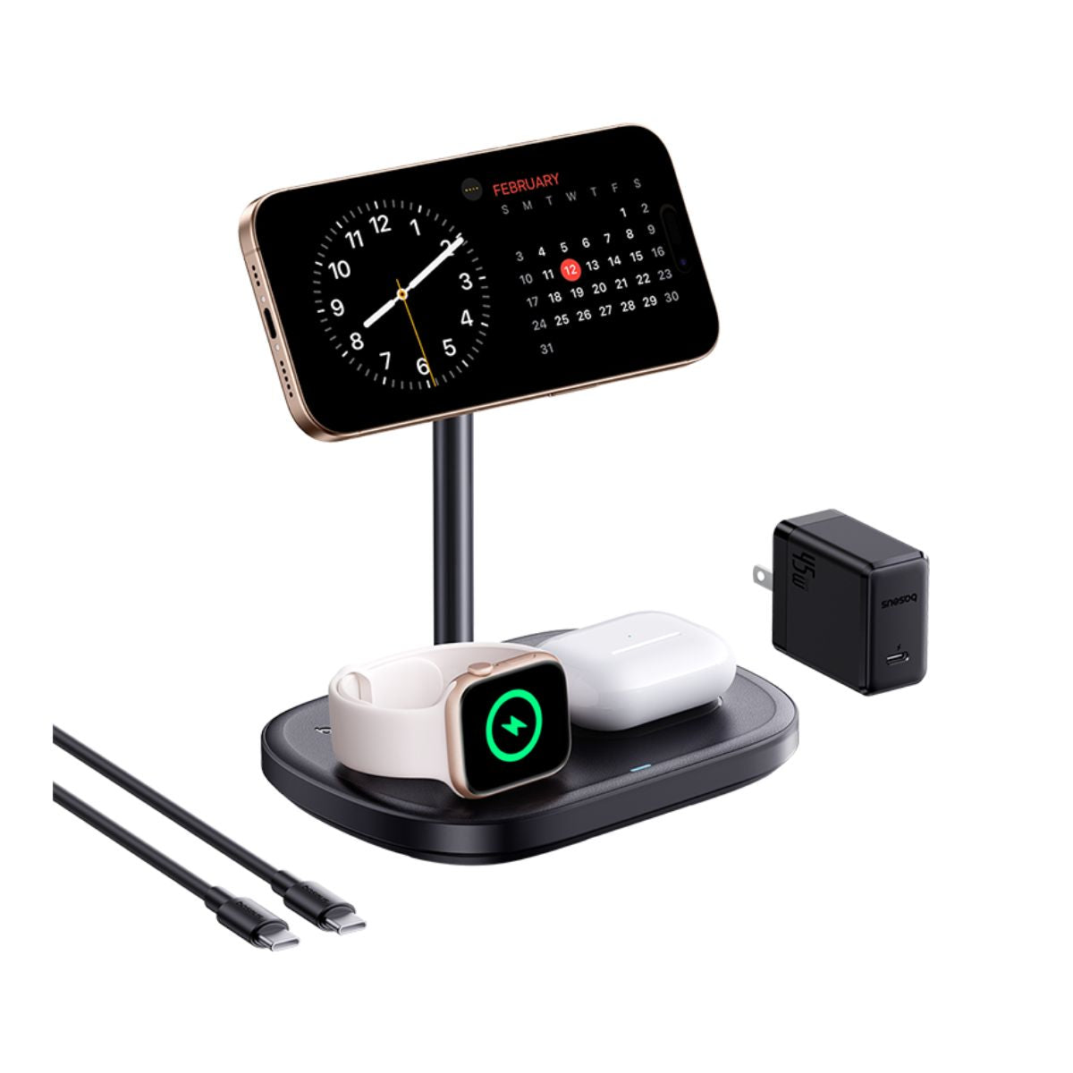 baseus-enerfill-fs41-3-in-1-wireless-charging-stand-for-phone-earbuds-and-watch image 3