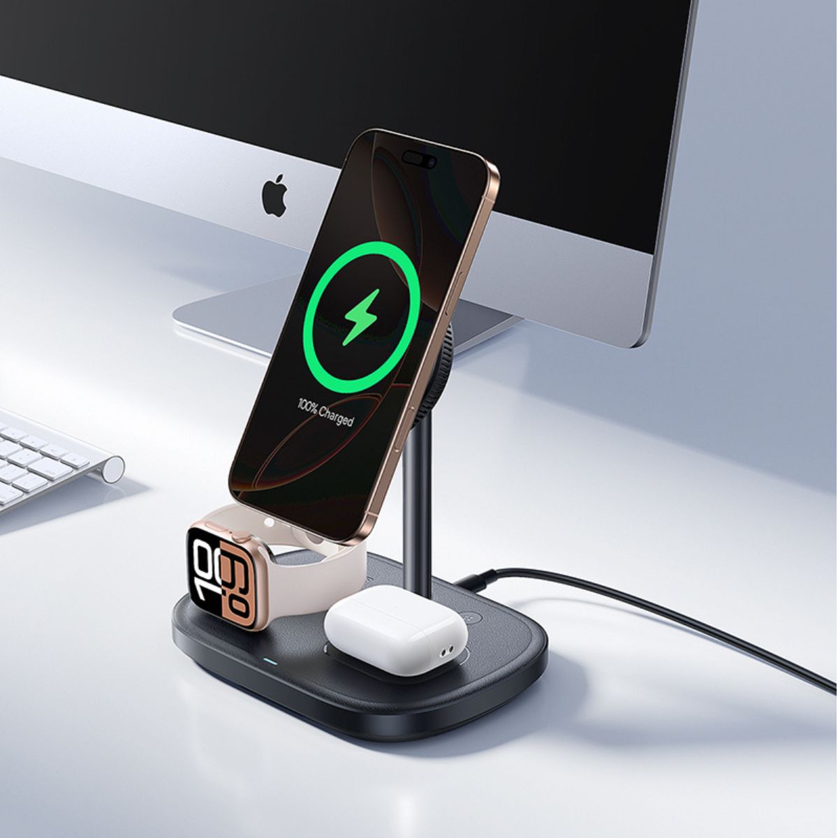 baseus-enerfill-fs41-3-in-1-wireless-charging-stand-for-phone-earbuds-and-watch image 4