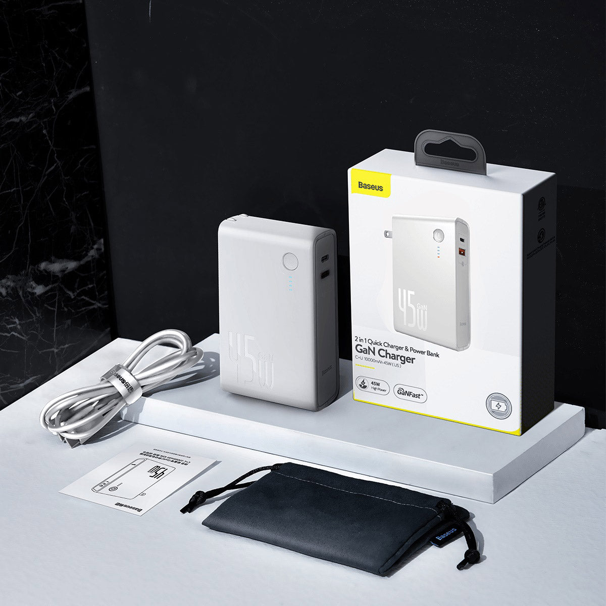 baseus-gan-2-in-1-power-bank-45w-10000mah-wall-charger-portable-charger-with-usb image 7