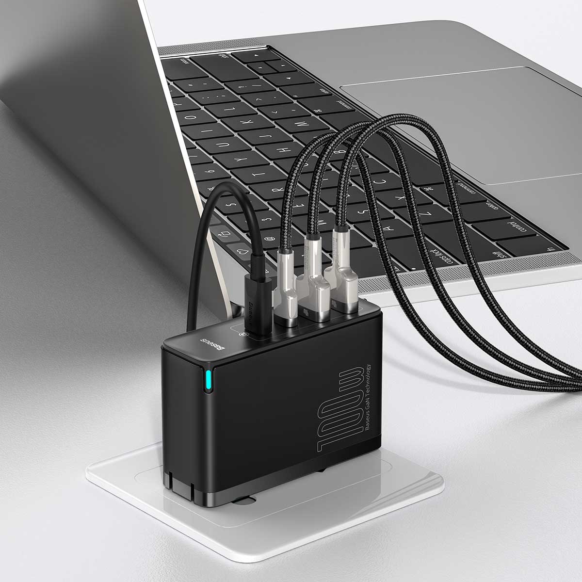 baseus-gan2-4-port-100w-fast-wall-charger-multi-device-usb-c-pd-charging-station image 6