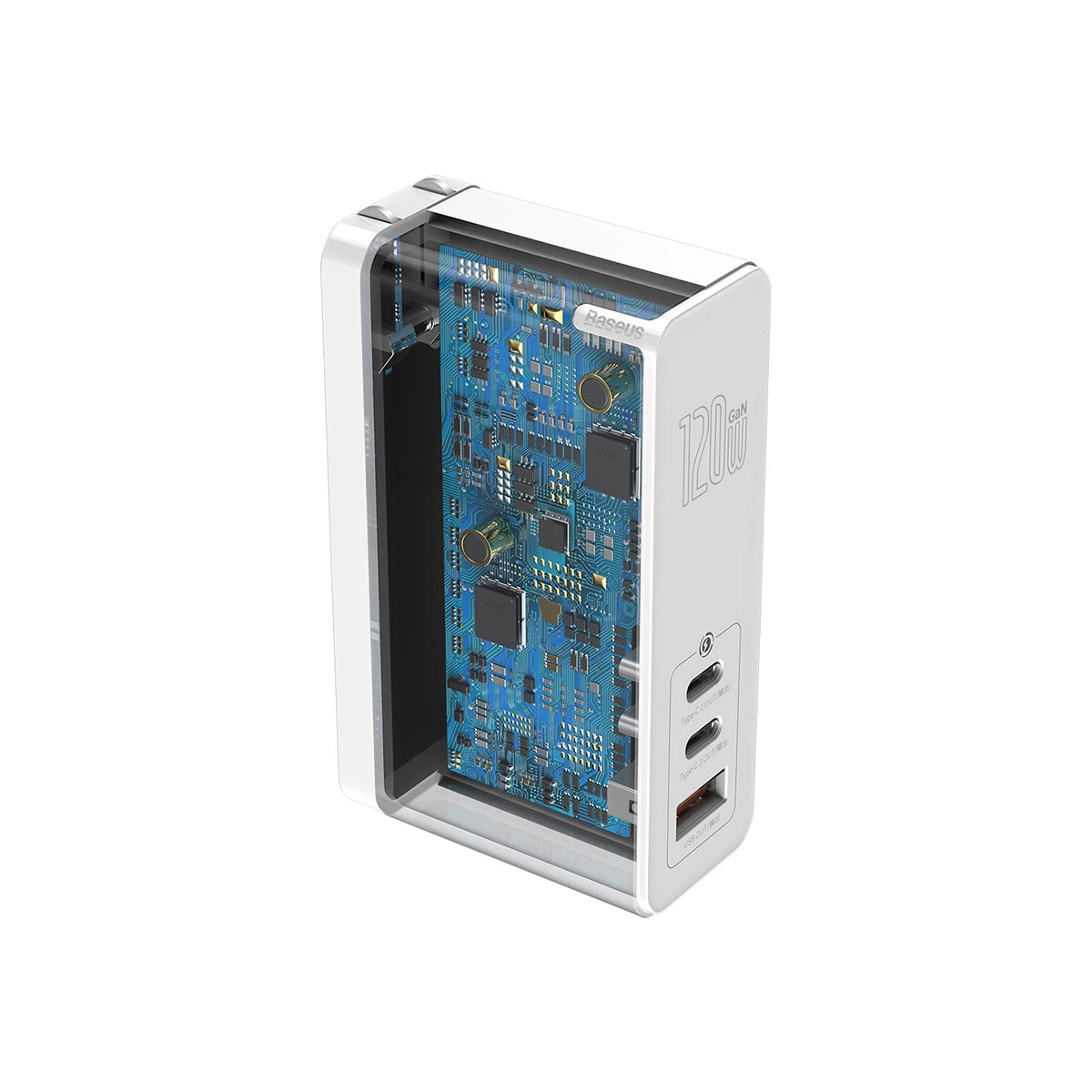 baseus-gan2-pro-120w-3-port-usb-c-fast-wall-charger-gan-sic-tech-pd3-0-qc4-folda image 5