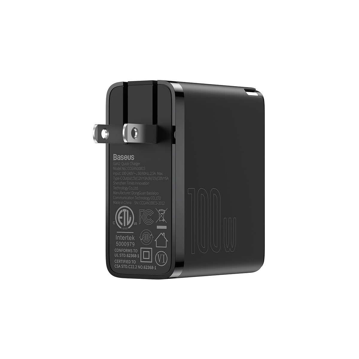 baseus-gan2-100w-usb-c-fast-wall-charger-gan-ii-quick-charge-5-0-compact-travel- image 2