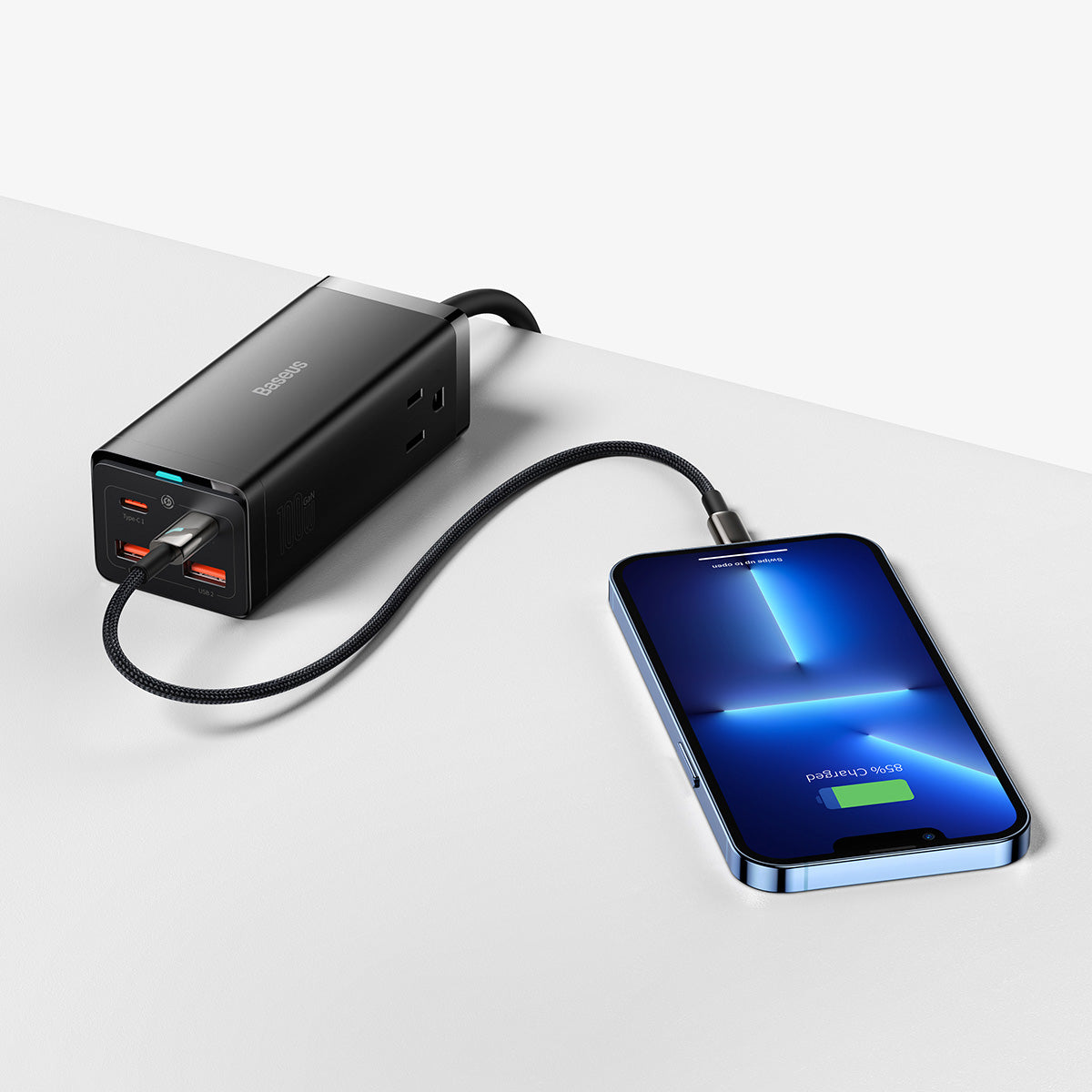 baseus-powercombo-gan3-pro-6-port-100w-power-strip-desktop-charging-station-with image 8