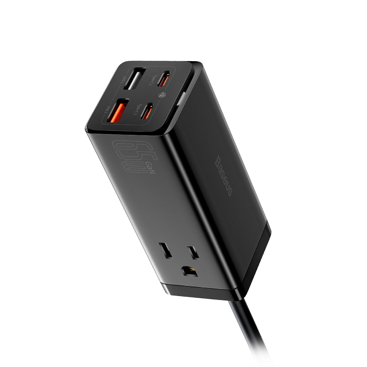 baseus-gan3-pro-powercombo-65w-6-port-desktop-power-strip-charger-with-2-ac-outl image 2