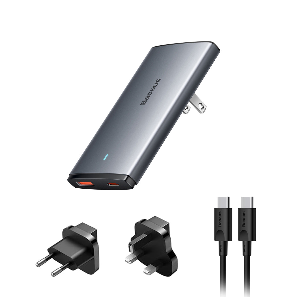 baseus-gan5-pro-usb-c-travel-adapter-65w-gan-wall-charger-with-us-uk-eu-intercha image 6