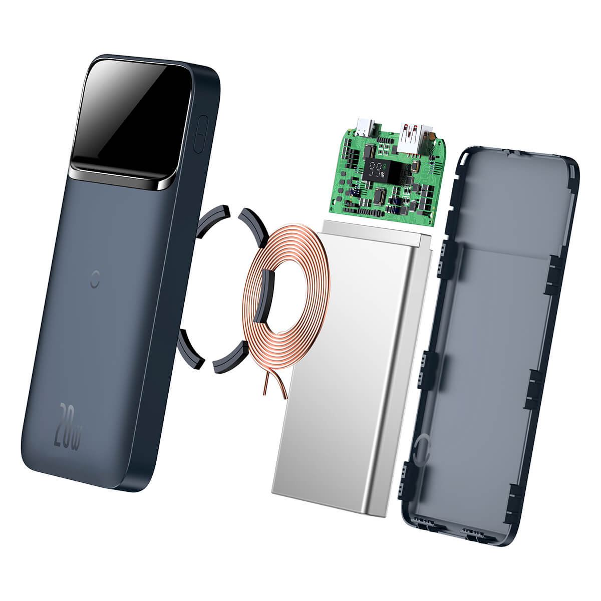 baseus-magnetic-power-bank-10000mah-20w-usb-c-wireless-battery-pack-with-led-dis image 7