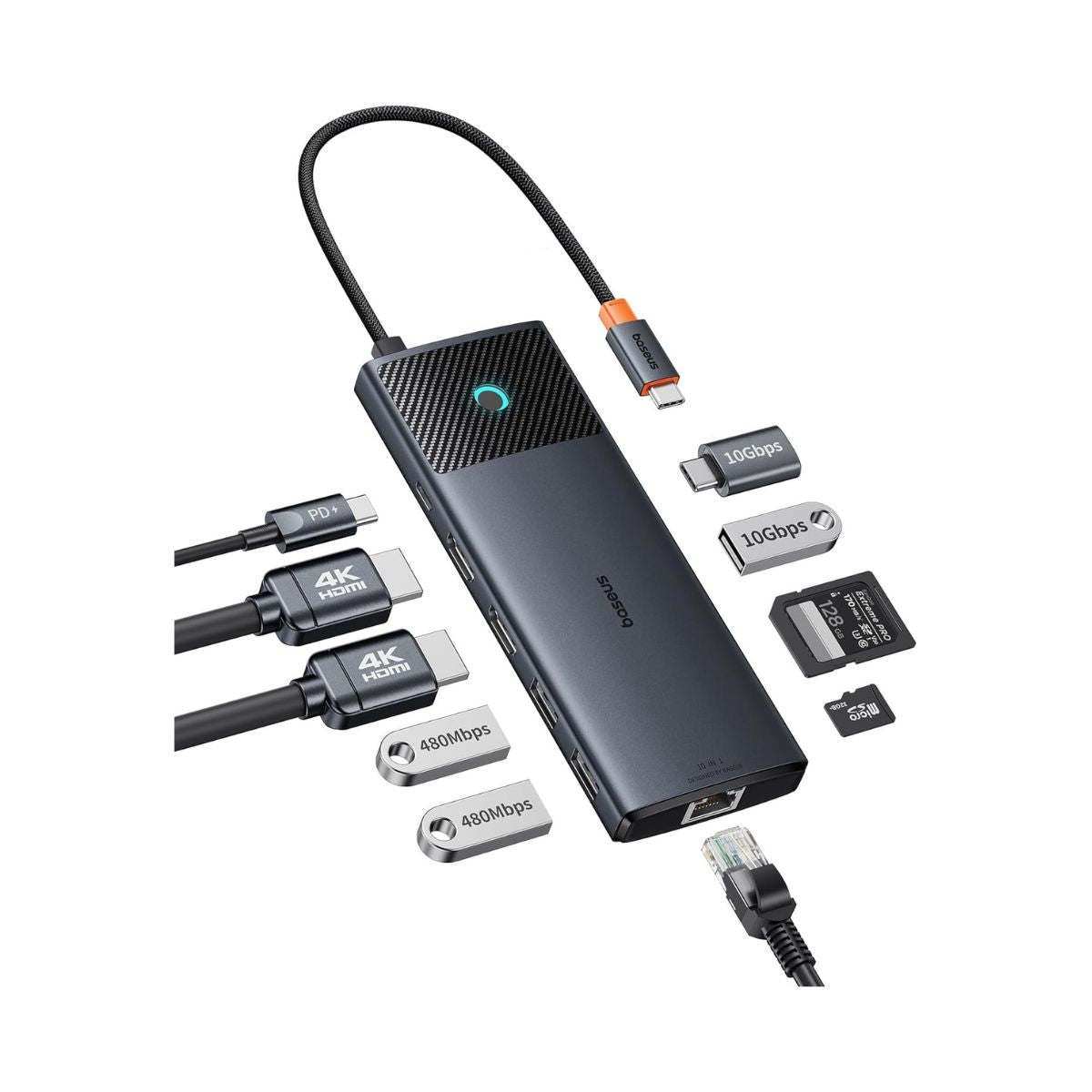baseus-metal-gleam-series-ii-10-in-1-usb-c-hub-dual-4k-120hz-display-10gbps-data image 3
