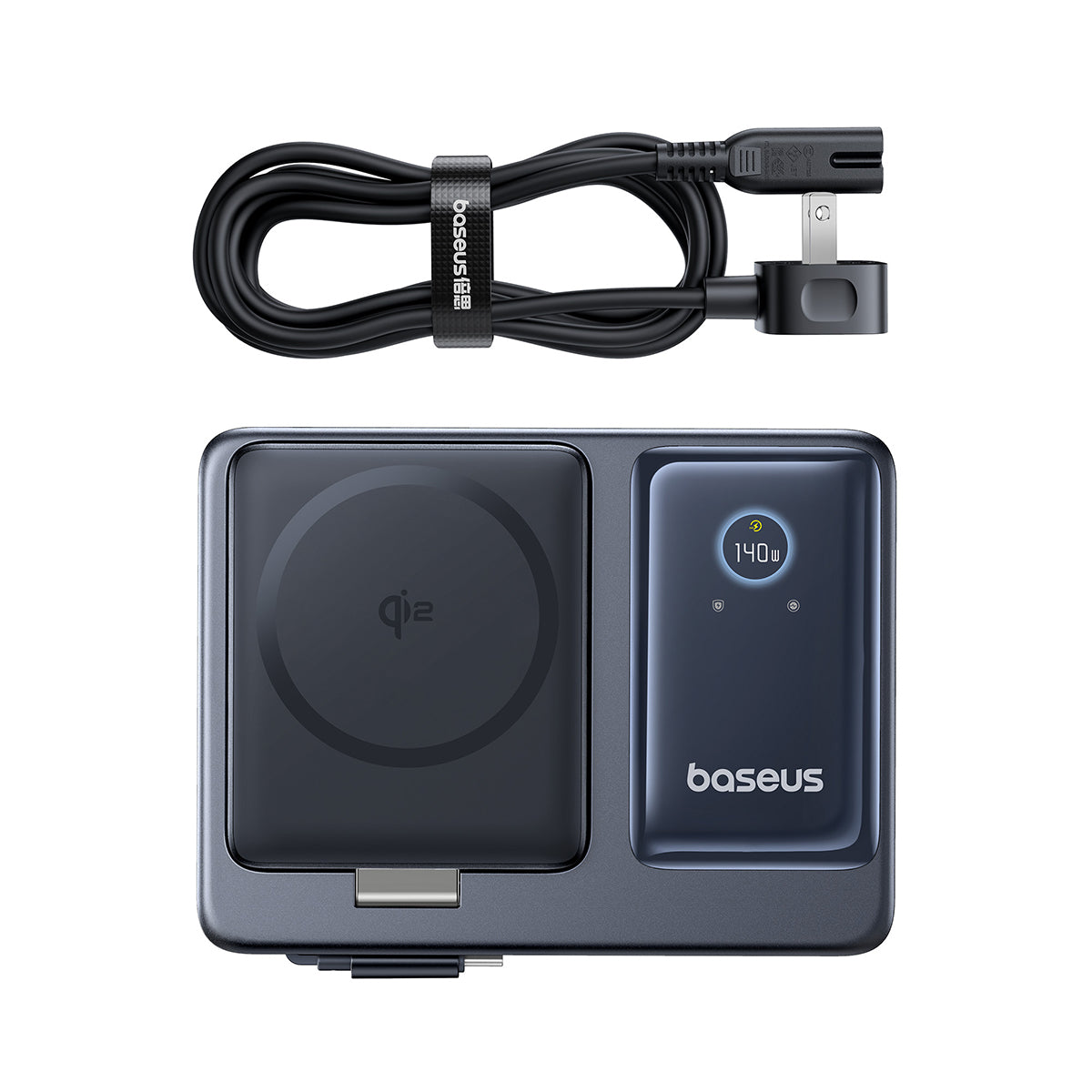 baseus-nomos-5-in-1-desktop-charger-qi2-140w-retractable-cable-wireless-charging image 6