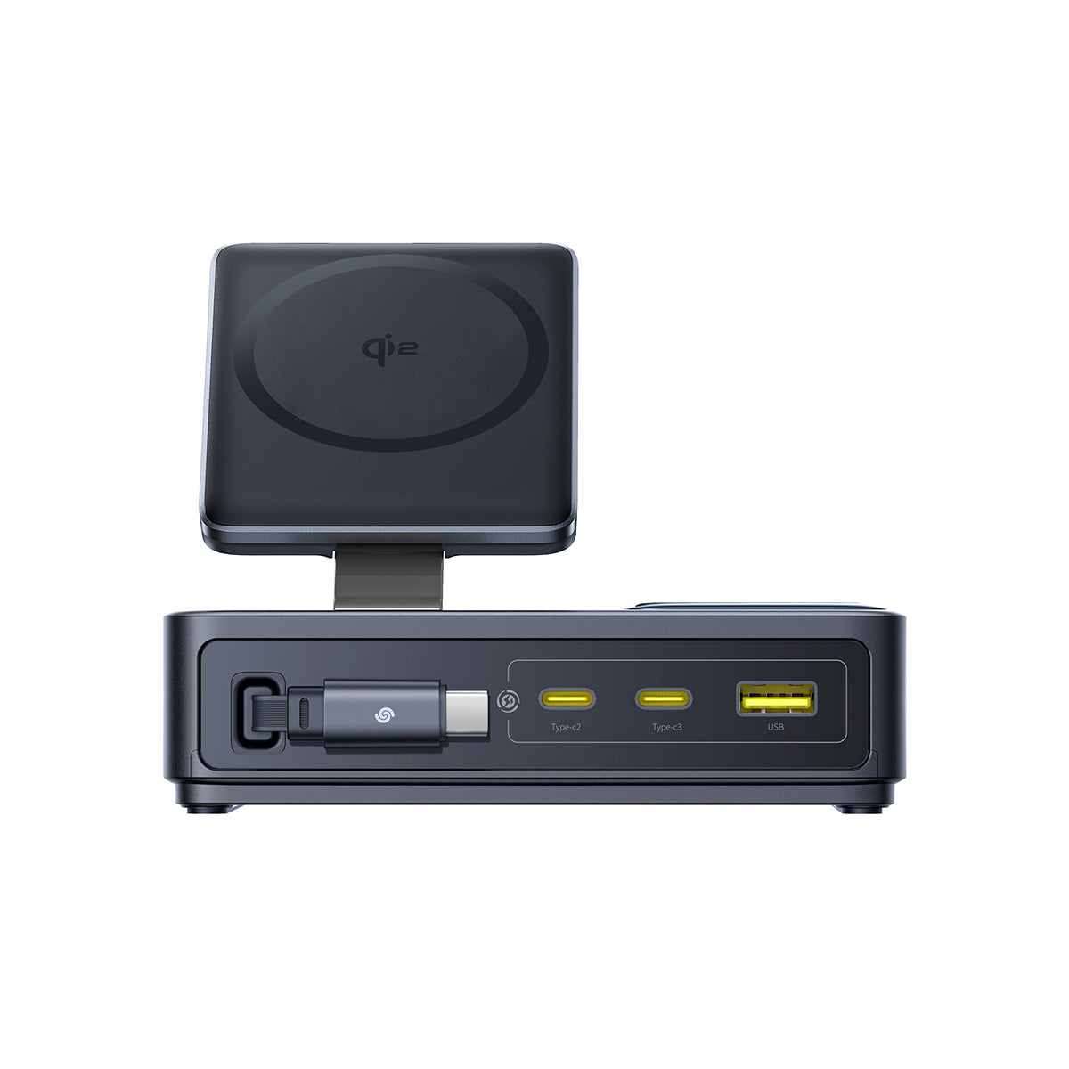 baseus-nomos-5-in-1-desktop-charger-qi2-140w-retractable-cable-wireless-charging image 3