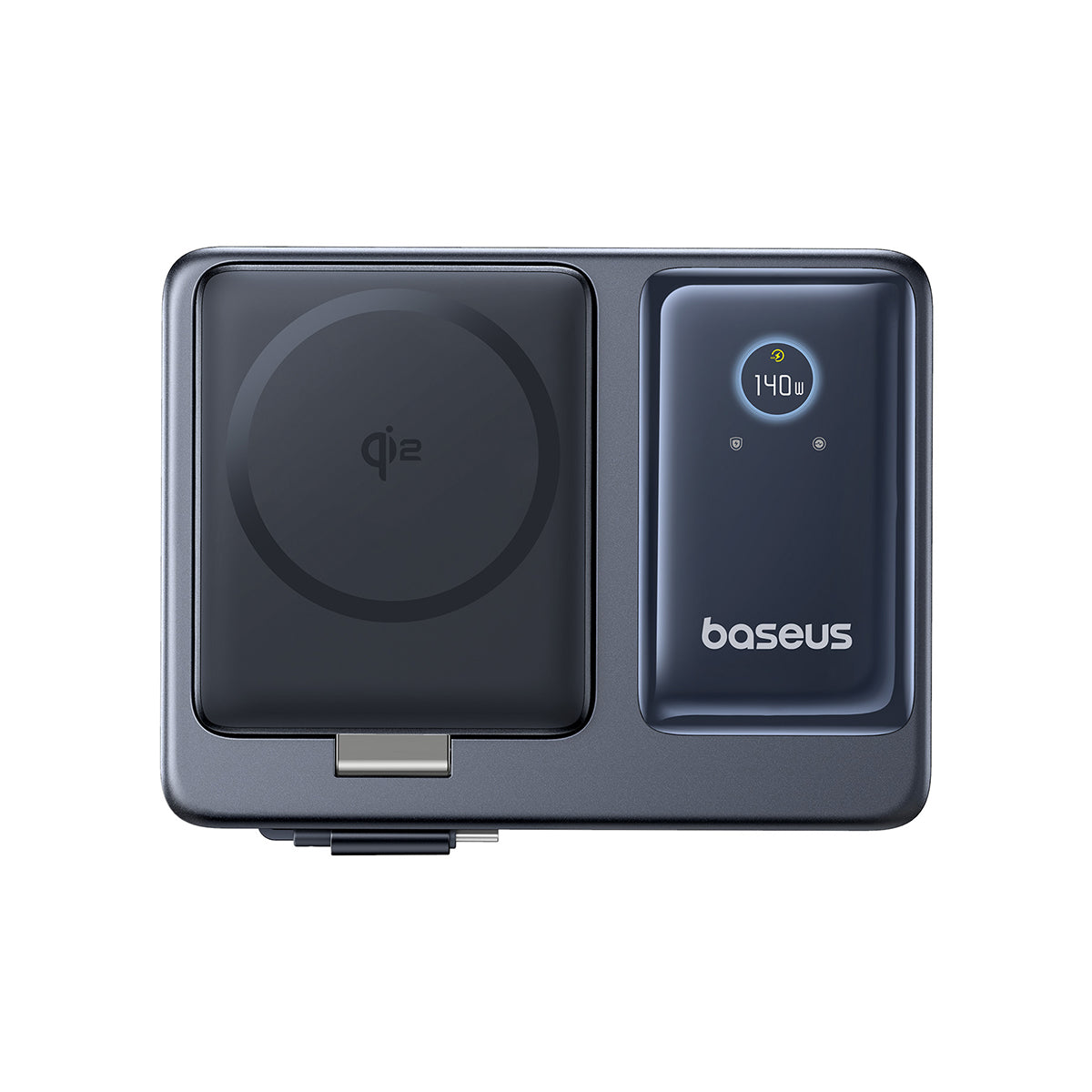 baseus-nomos-5-in-1-desktop-charger-qi2-140w-retractable-cable-wireless-charging image 2