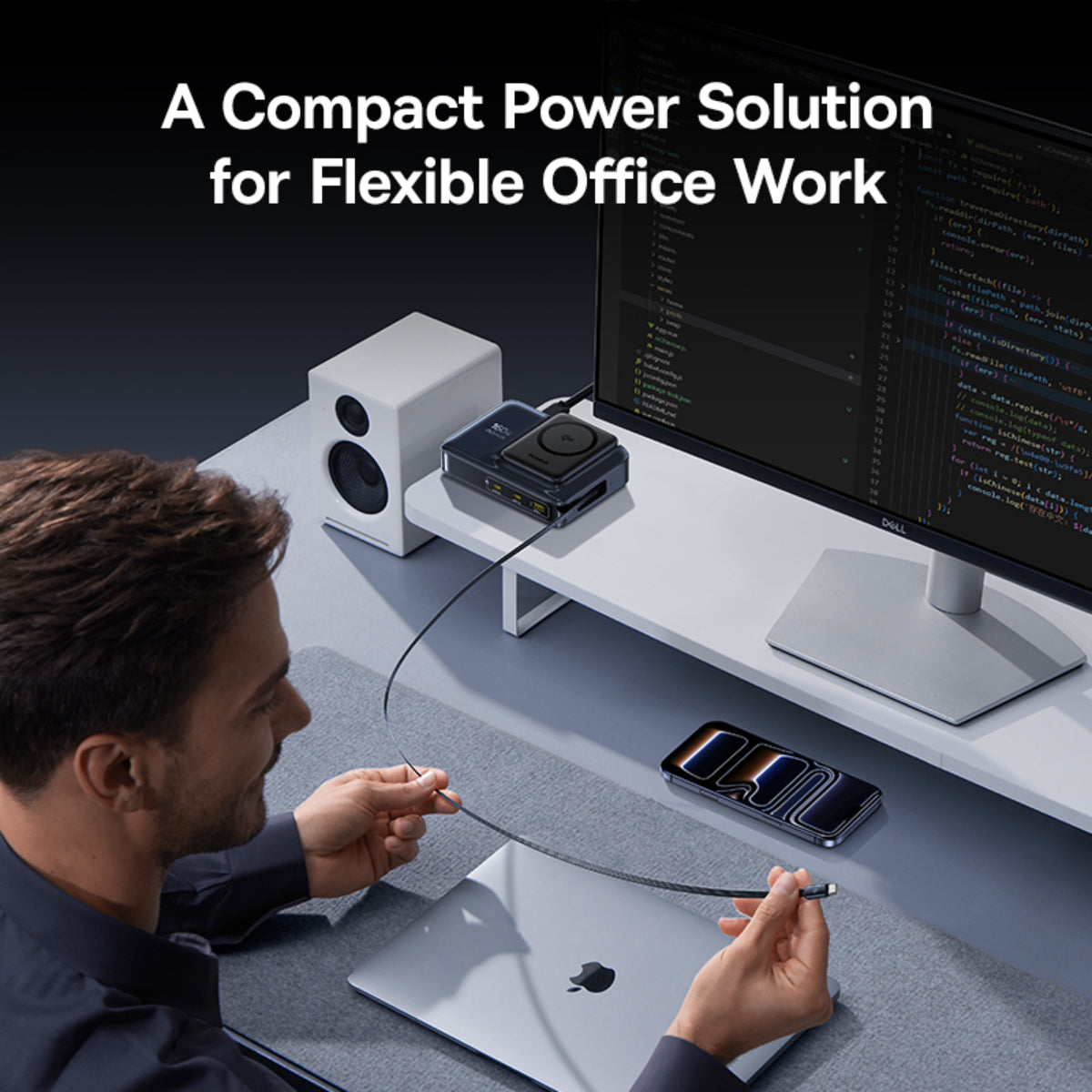 baseus-nomos-nh21-5-in-1-160w-desktop-charging-station-with-smart-power-allocati image 8