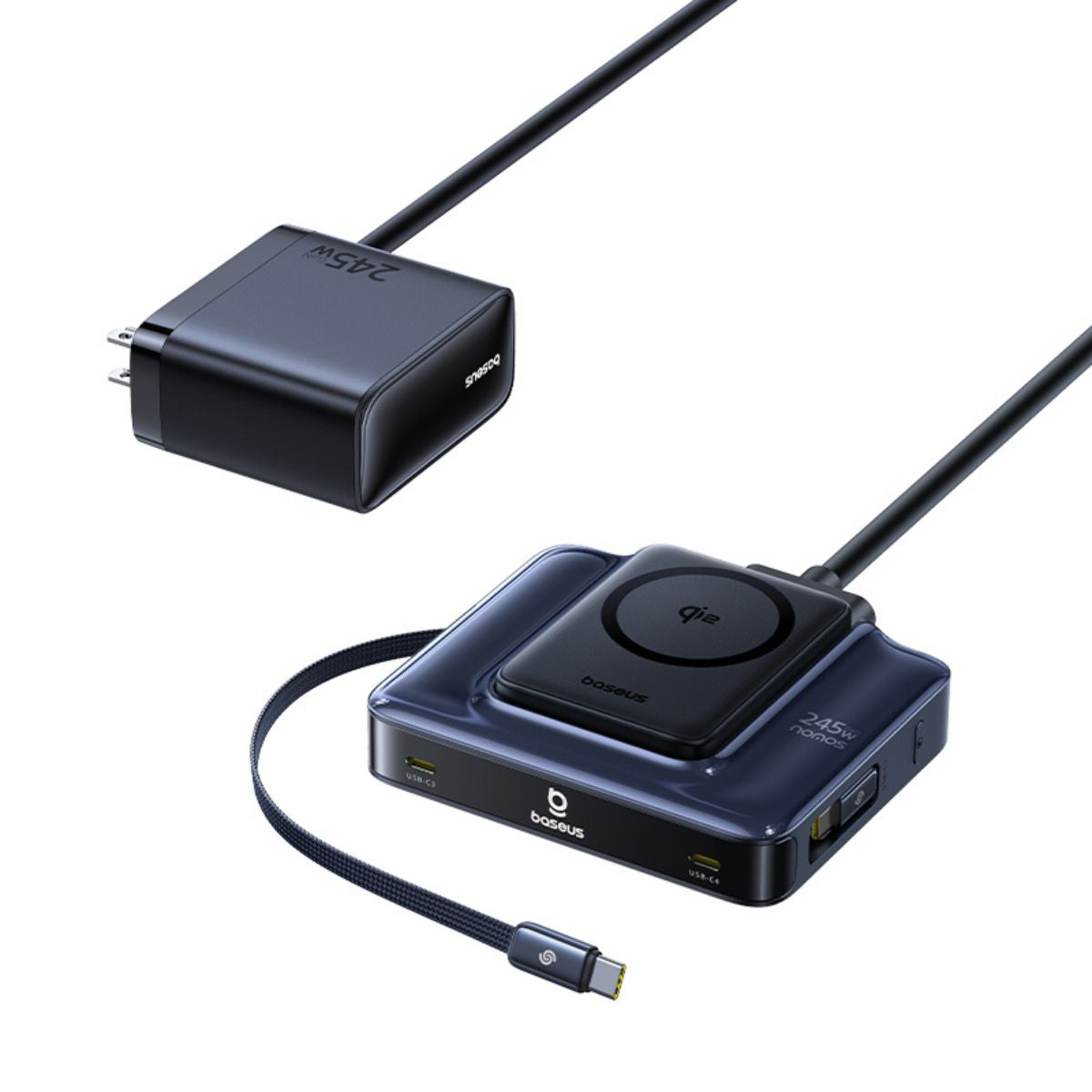 baseus-nomos-nh21-6-in-1-desktop-charging-station-245w-with-15w-wireless-pad-and image 2