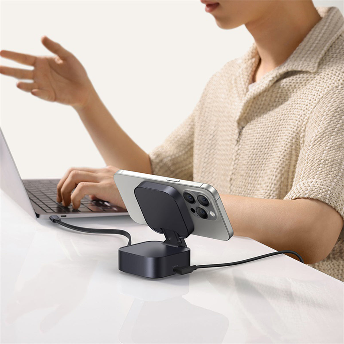 baseus-picogo-2-in-1-magnetic-wireless-charger-qi2-67w-qi2-certified-15w-wireles image 7