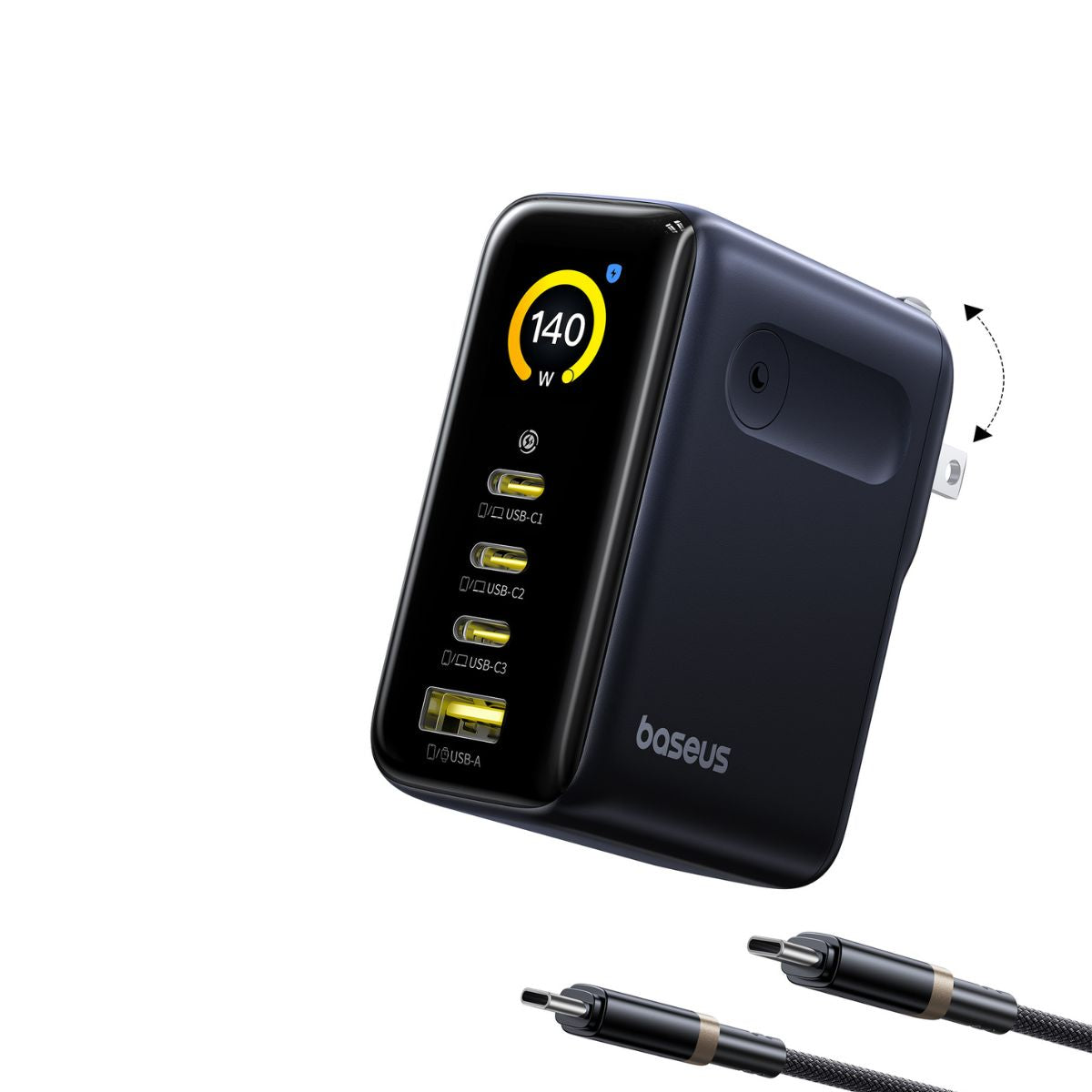 baseus-picogo-ah11-fast-charger-3c-u-140w-4-port-gan-travel-charger-with-digital image 3