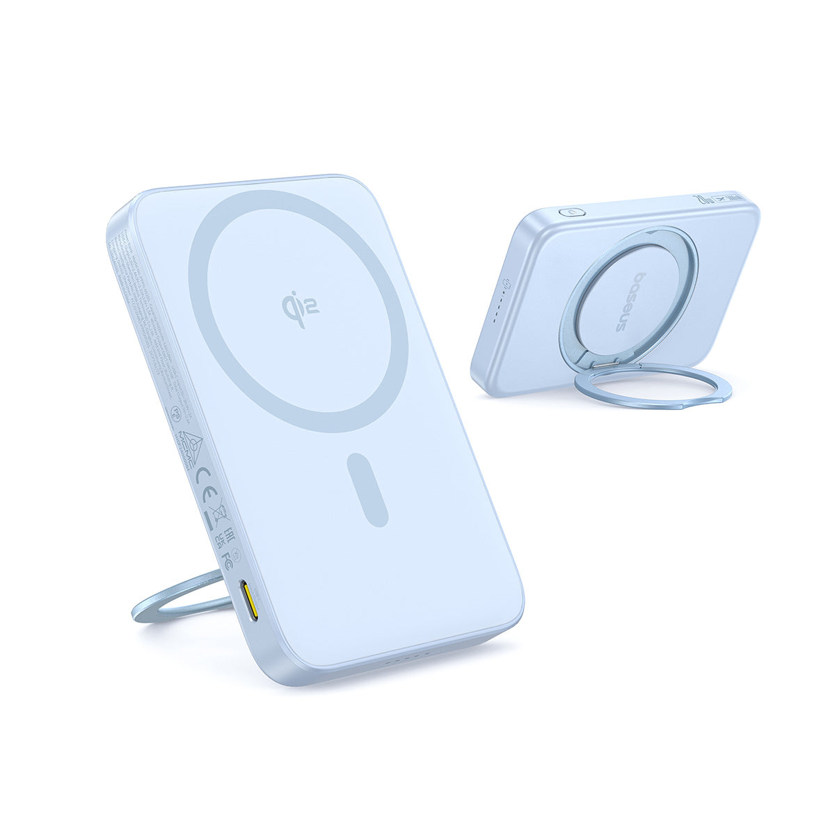baseus-picogo-magnetic-power-bank-qi2-5000mah-20w-with-ring-kickstand-ultra-slim image 6
