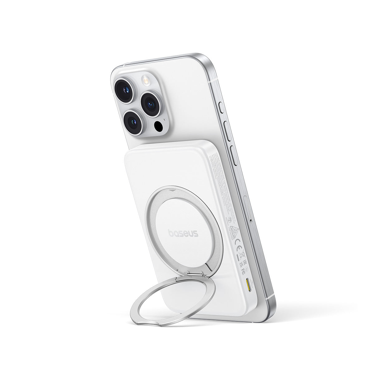 baseus-picogo-magnetic-power-bank-qi2-5000mah-20w-with-ring-kickstand-ultra-slim image 2