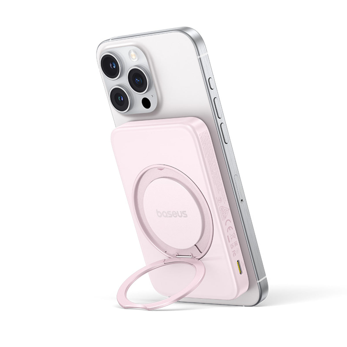 baseus-picogo-magnetic-power-bank-qi2-5000mah-20w-with-ring-kickstand-ultra-slim image 8