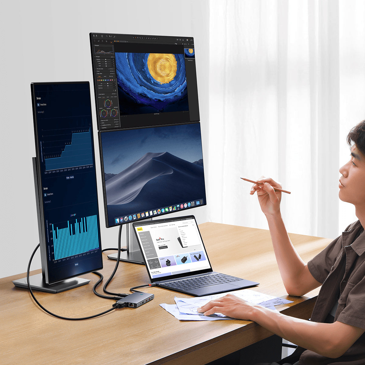 baseus-portaljoy-13-in-1-usb-c-hub-docking-station-with-triple-4k-120hz-display- image 7