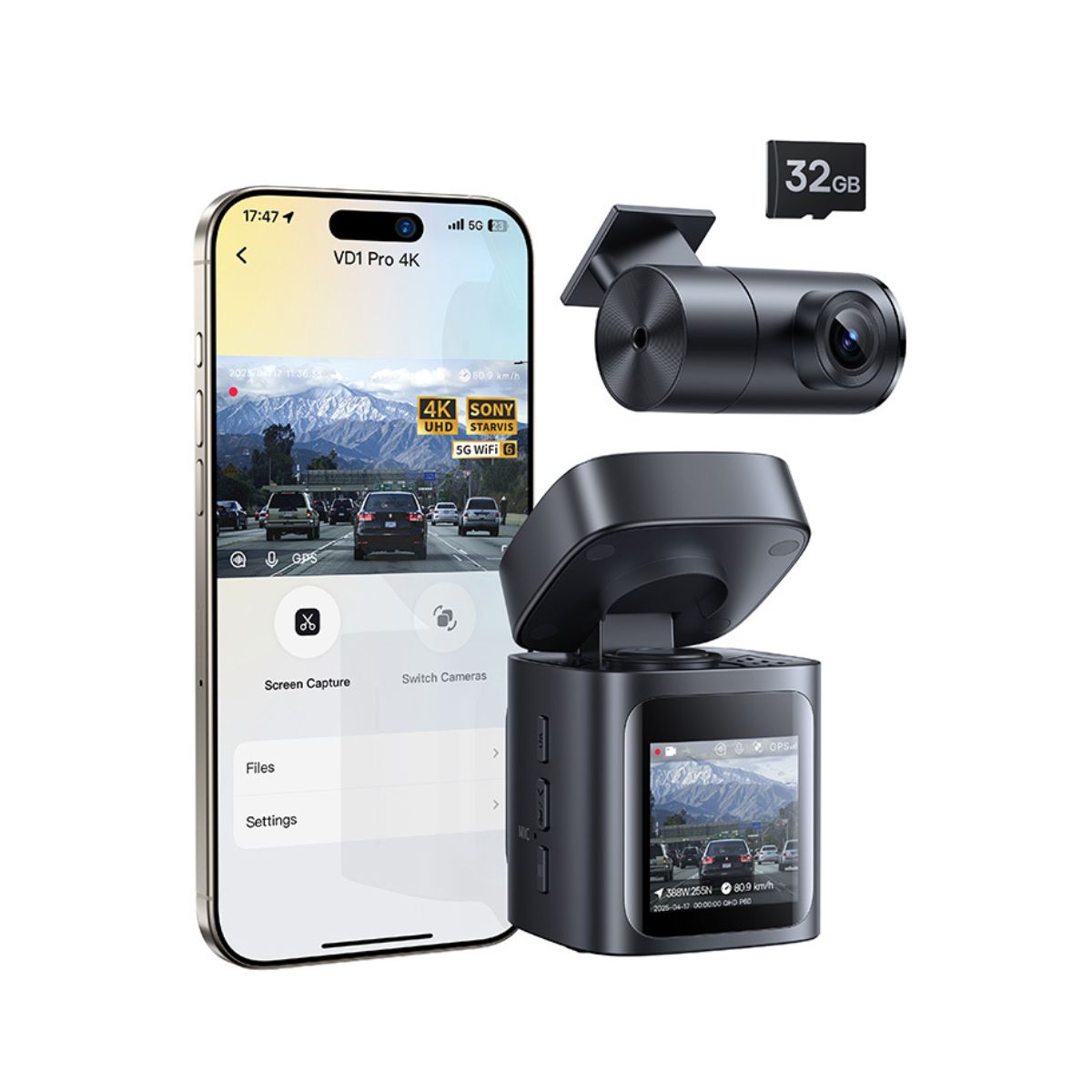 baseus-primetrip-vd1-pro-dash-cam-4k-front-1080p-rear-with-lithium-battery-solar image 3