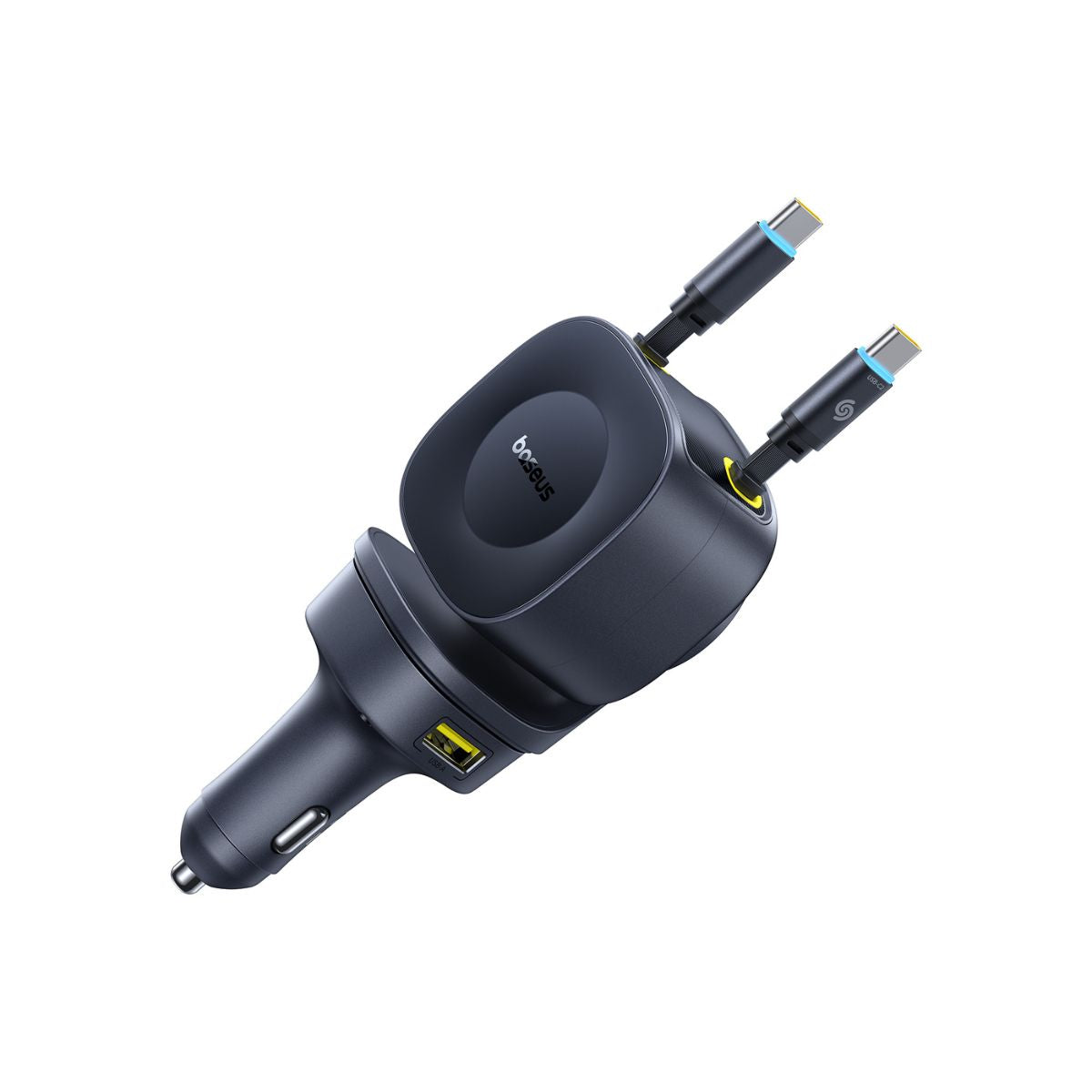 baseus-primetrip-vr2-max-163w-retractable-car-charger-3-usb-c-usb-a-270-rotation image 1