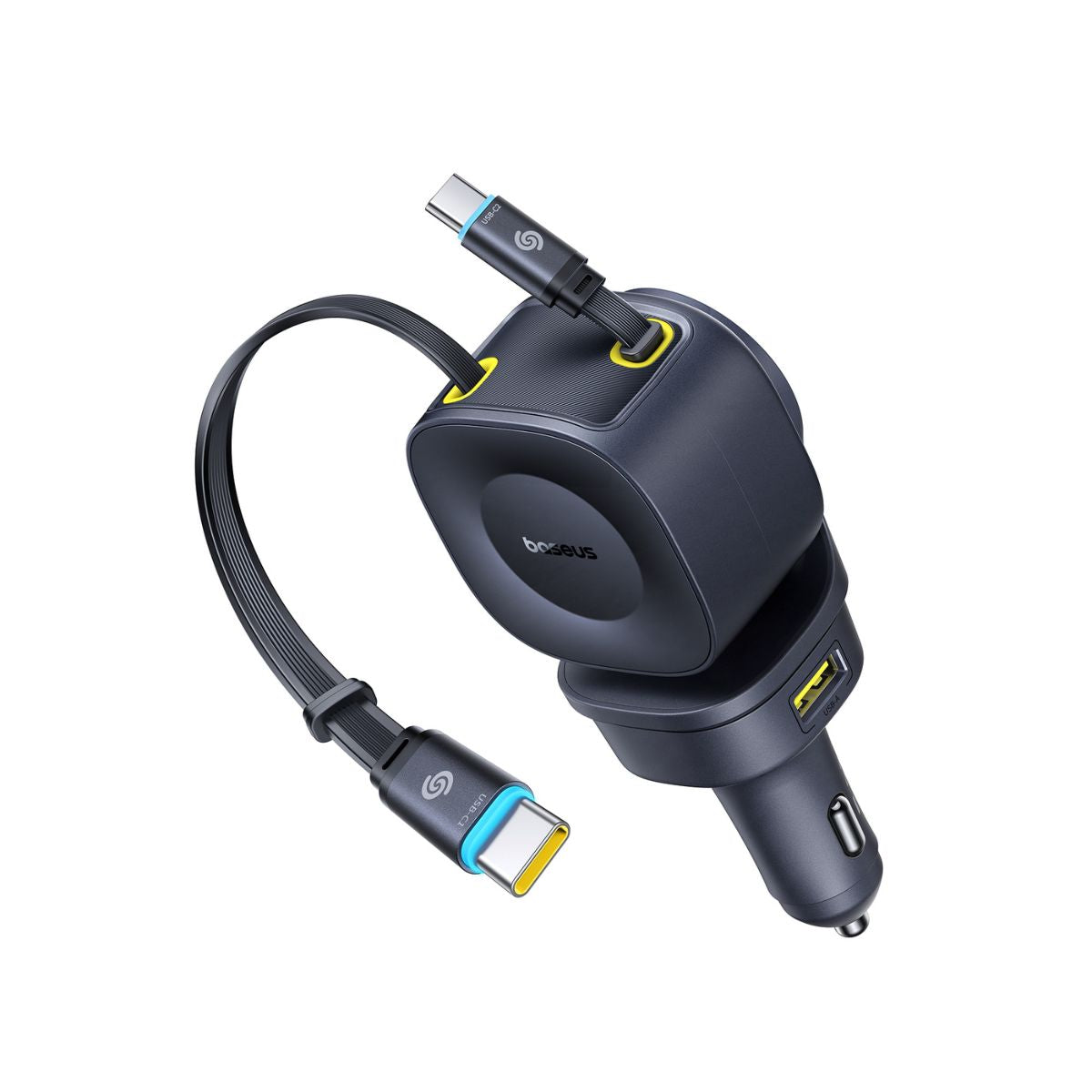 baseus-primetrip-vr2-max-163w-retractable-car-charger-3-usb-c-usb-a-270-rotation image 5
