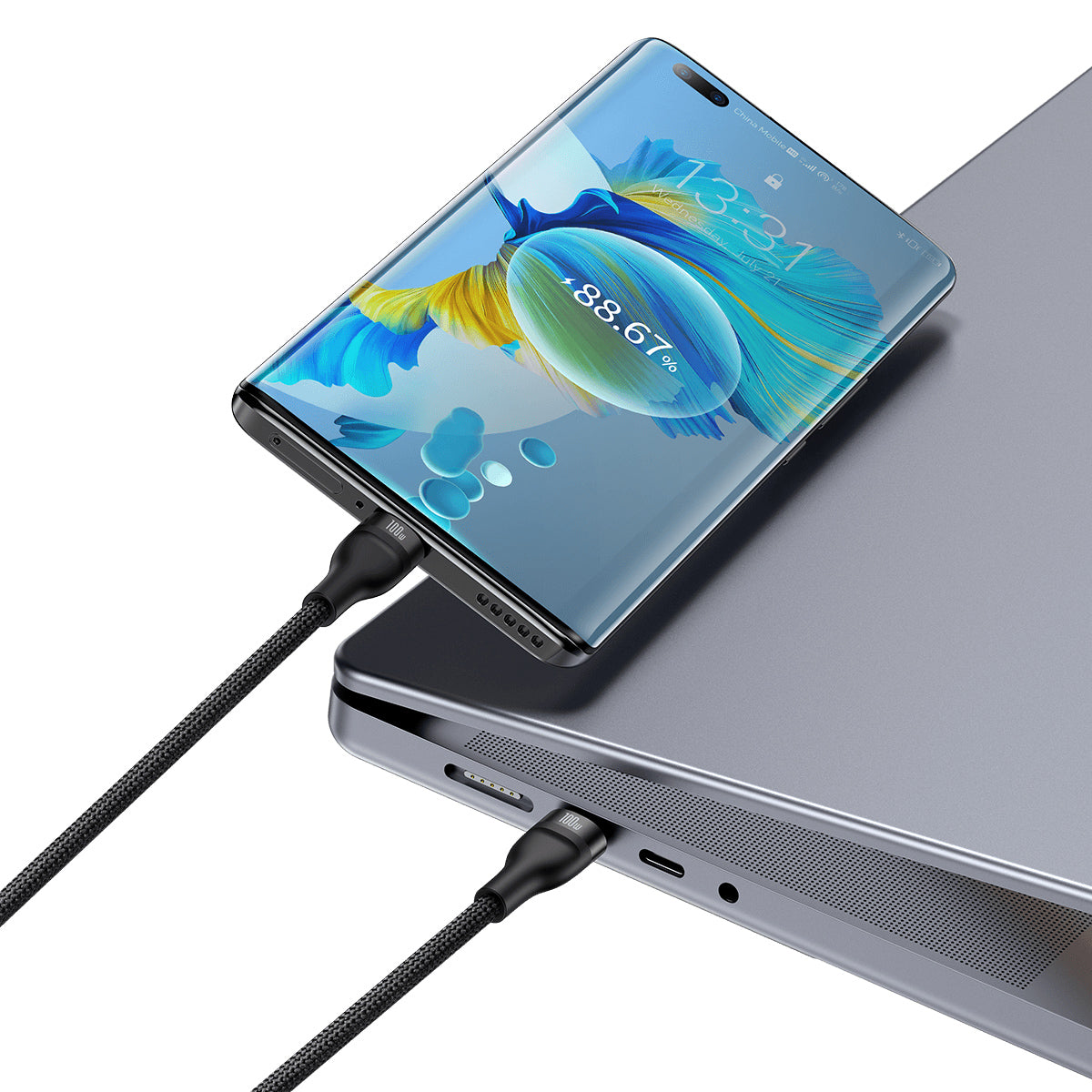 baseus-flash-2-in-1-usb-c-cable-100w-pd-fast-charging-split-cable-4-9ft-150cm-us image 7