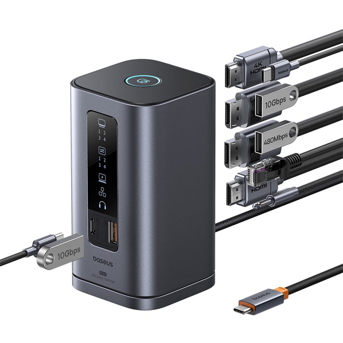 baseus-spacemate-11-in-1-usb-c-docking-station-with-triple-display-2x-hdmi-2x-dp image 3
