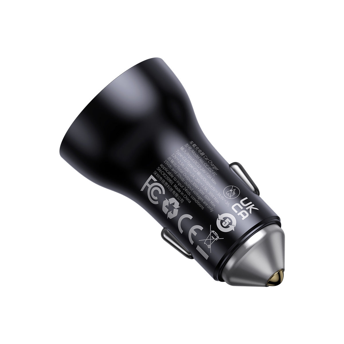 baseus-60w-usb-a-usb-c-car-charger-dual-port-pd-qc3-0-fast-car-charger-adapter-w image 2