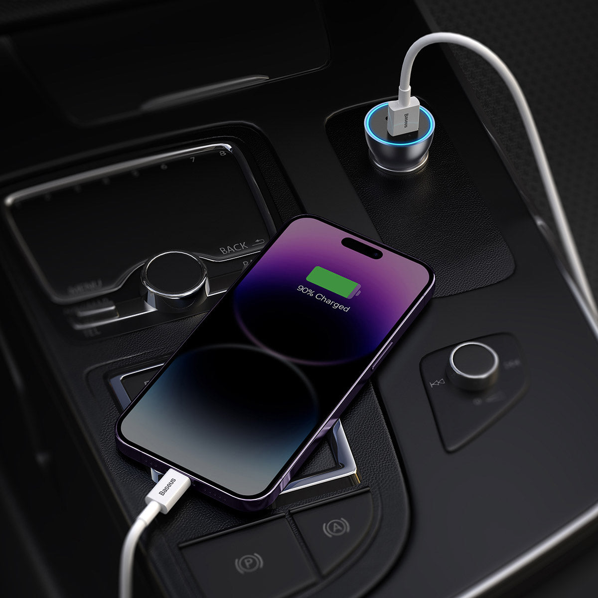 baseus-60w-usb-a-usb-c-car-charger-dual-port-pd-qc3-0-fast-car-charger-adapter-w image 7