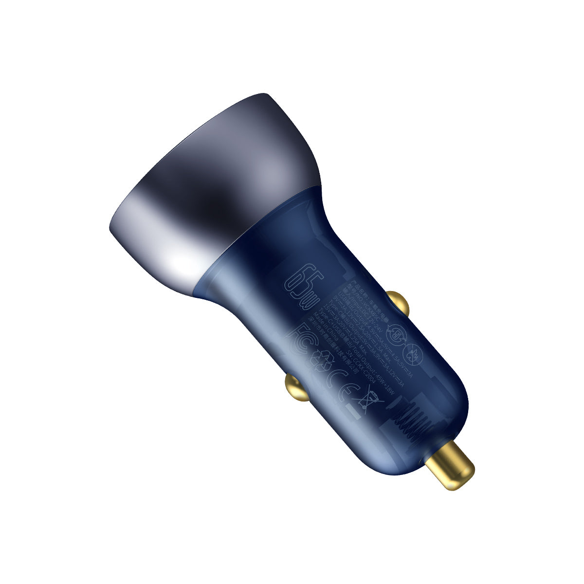 baseus-65w-usb-c-usb-a-car-charger-pd-qc-fast-charging-for-phone-and-laptop-12v- image 2