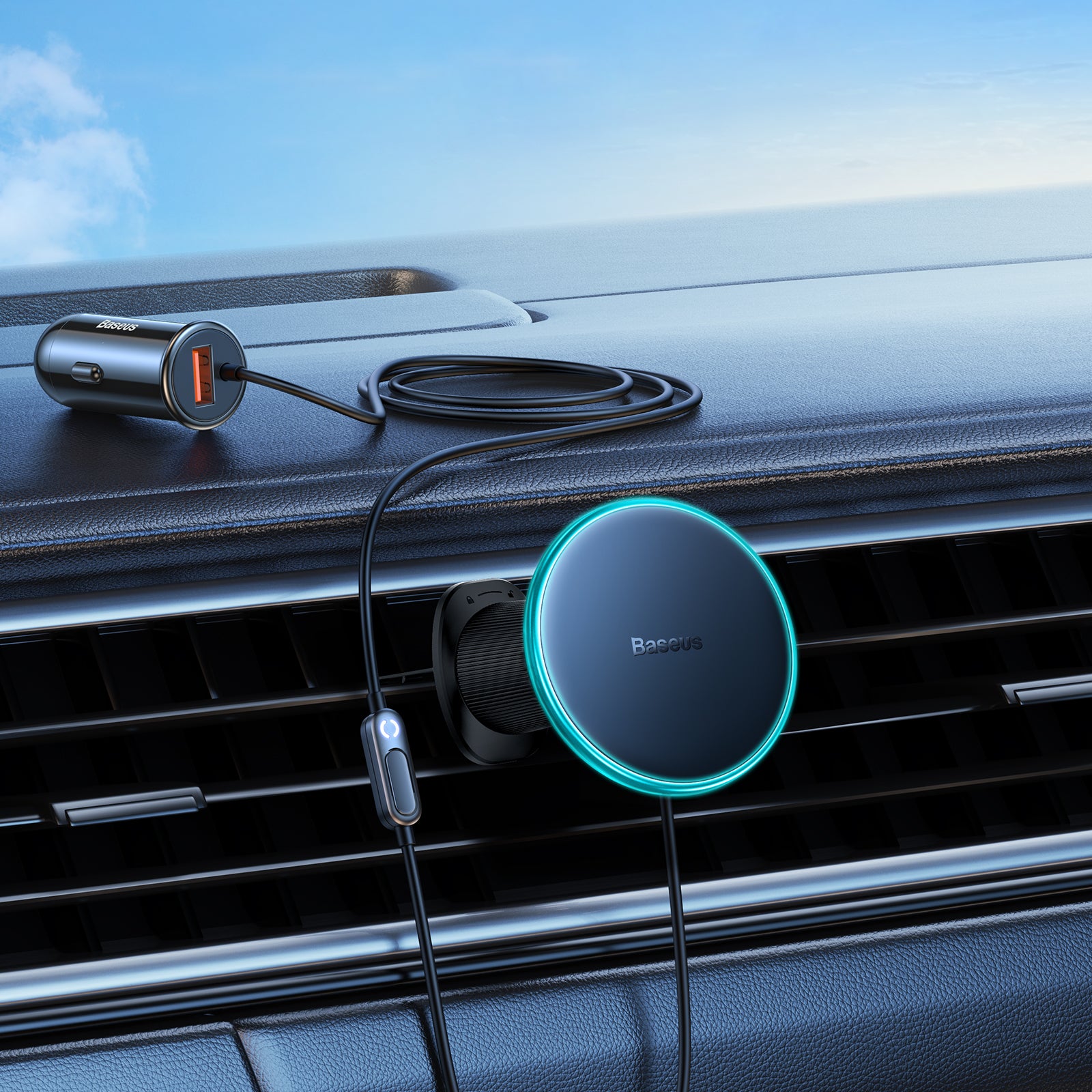 baseus-cw01-magsafe-wireless-car-mount-charger-15w-magnetic-vent-mount-with-40w- image 8