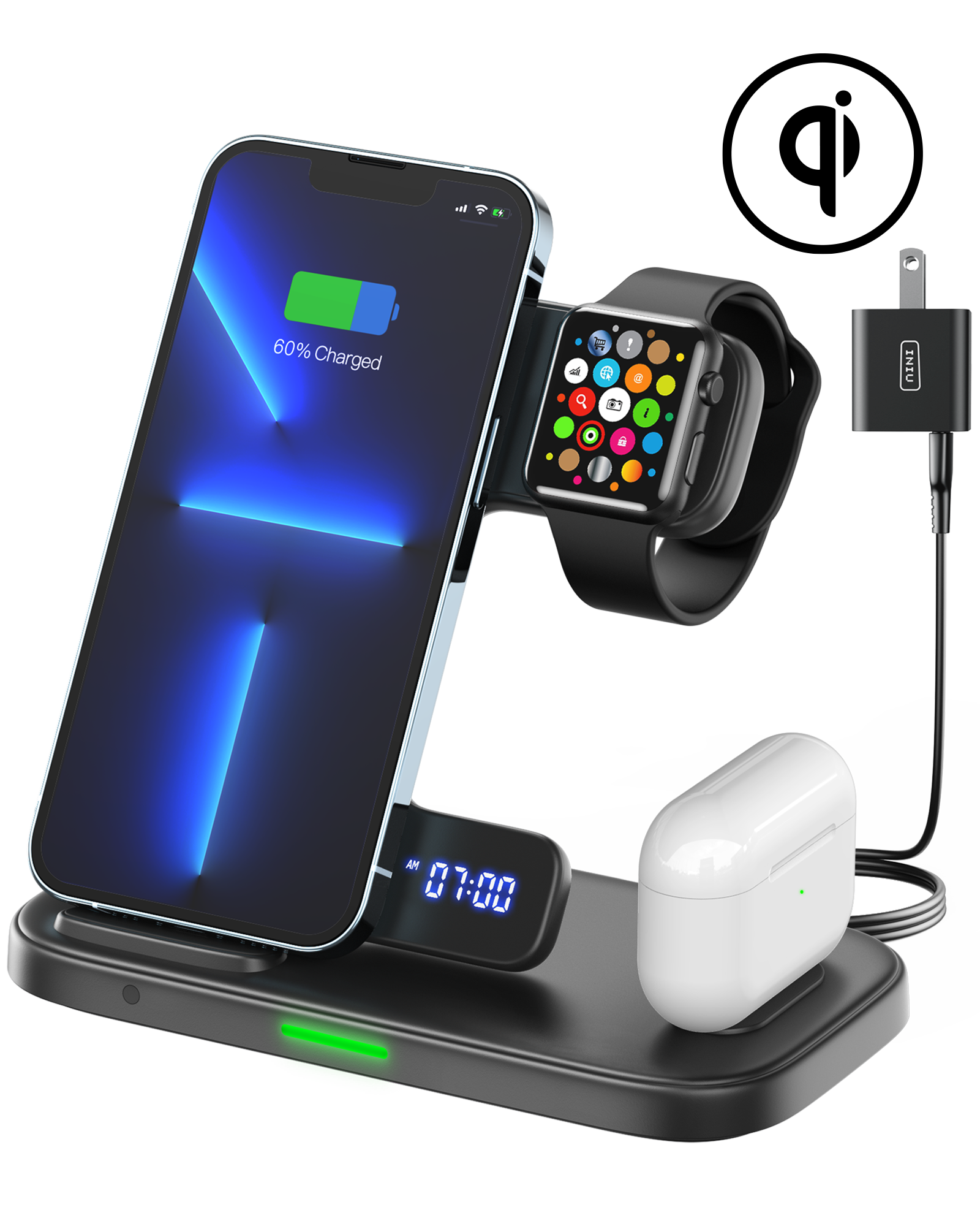 iniu-i220-qi-certified-3-in-1-fast-wireless-charging-station-for-iphone-airpods- image 2