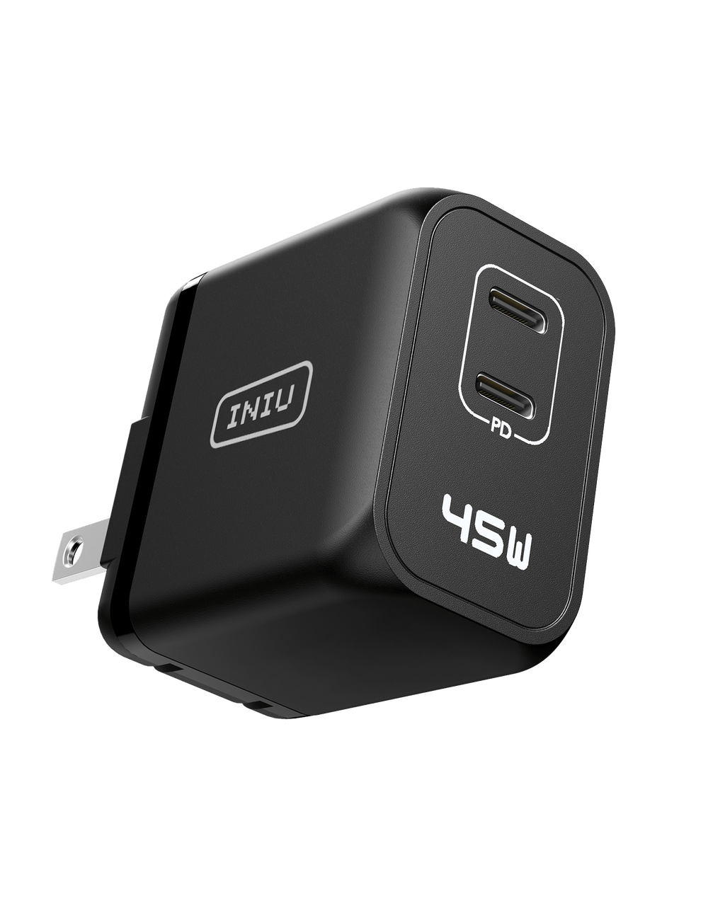 iniu-i622-45w-dual-port-gan-wall-charger-with-foldable-plug-pd-fast-charge image 1
