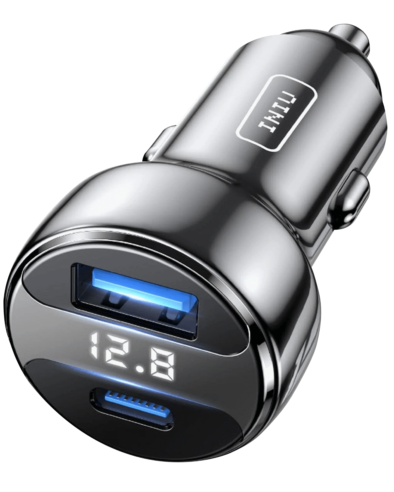 iniu-i711-66w-2-port-ultra-fast-car-charger-with-pd-3-0-usb-c-qc-4-0-usb-and-vol image 2