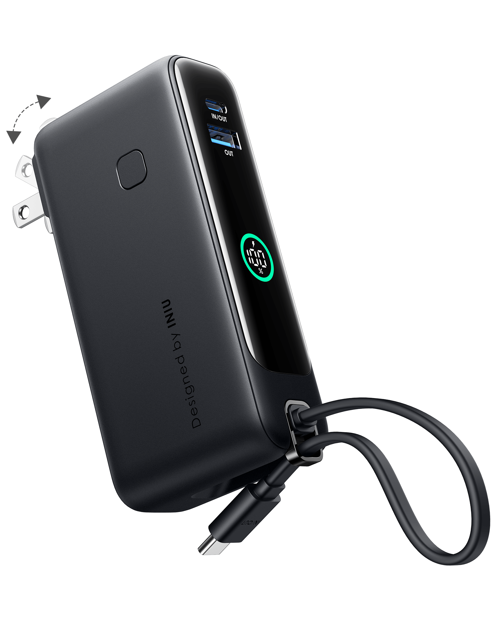 iniu-multi-p21-3-in-1-power-bank-30w-10000mah-travel-charger-with-foldable-wall- image 2