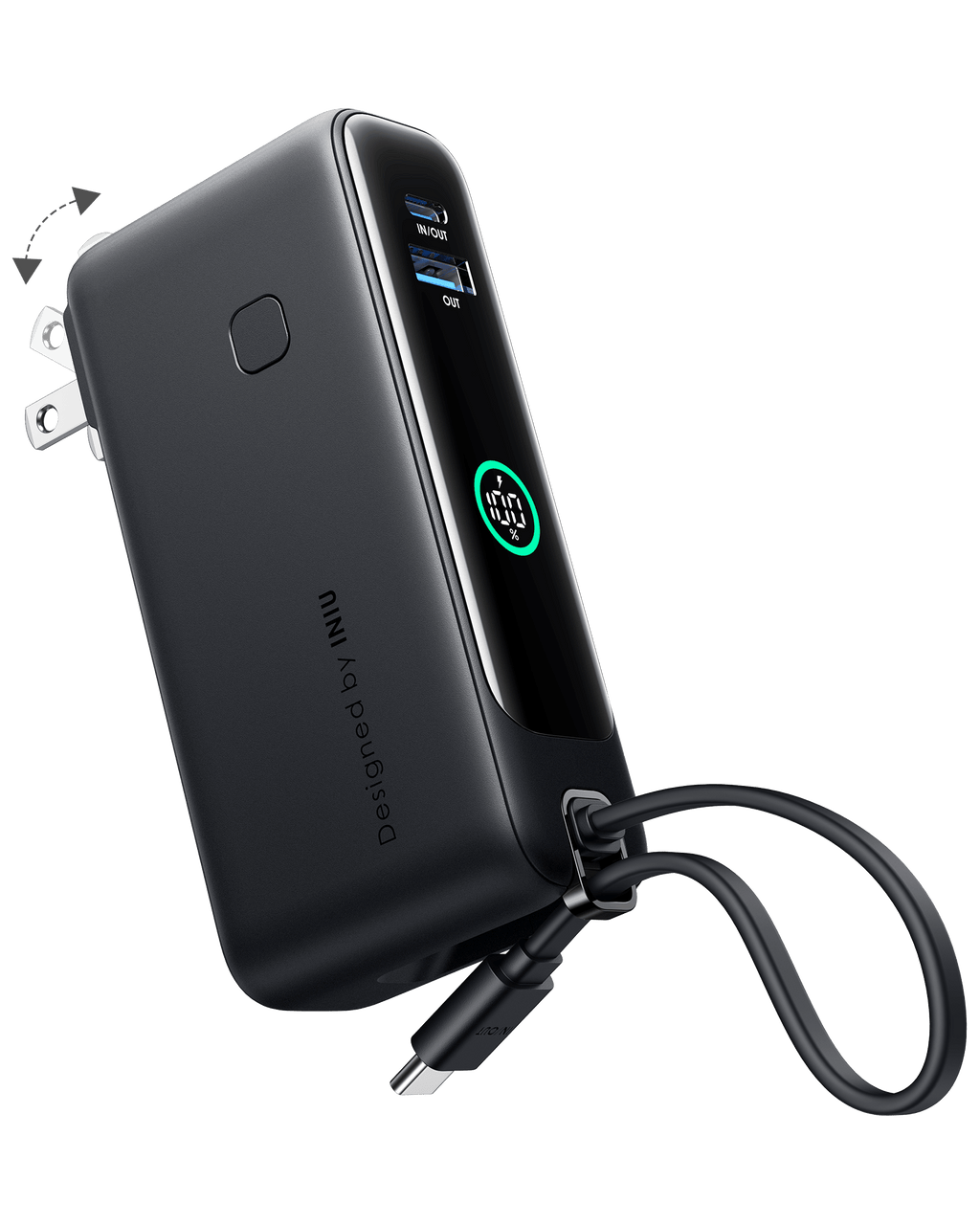iniu-multi-p21-3-in-1-power-bank-30w-10000mah-travel-charger-with-foldable-wall- image 1
