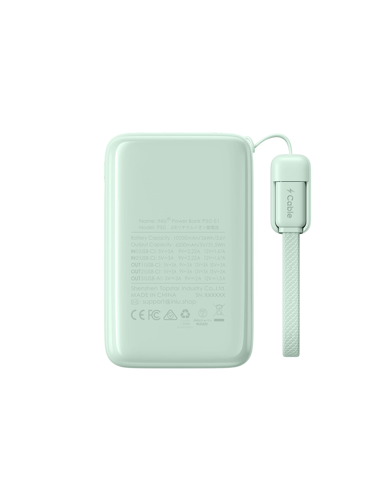 iniu-pocket-rocket-p50-power-bank-45w-10000mah-mini-fast-charger-160g-ultra-ligh image 5